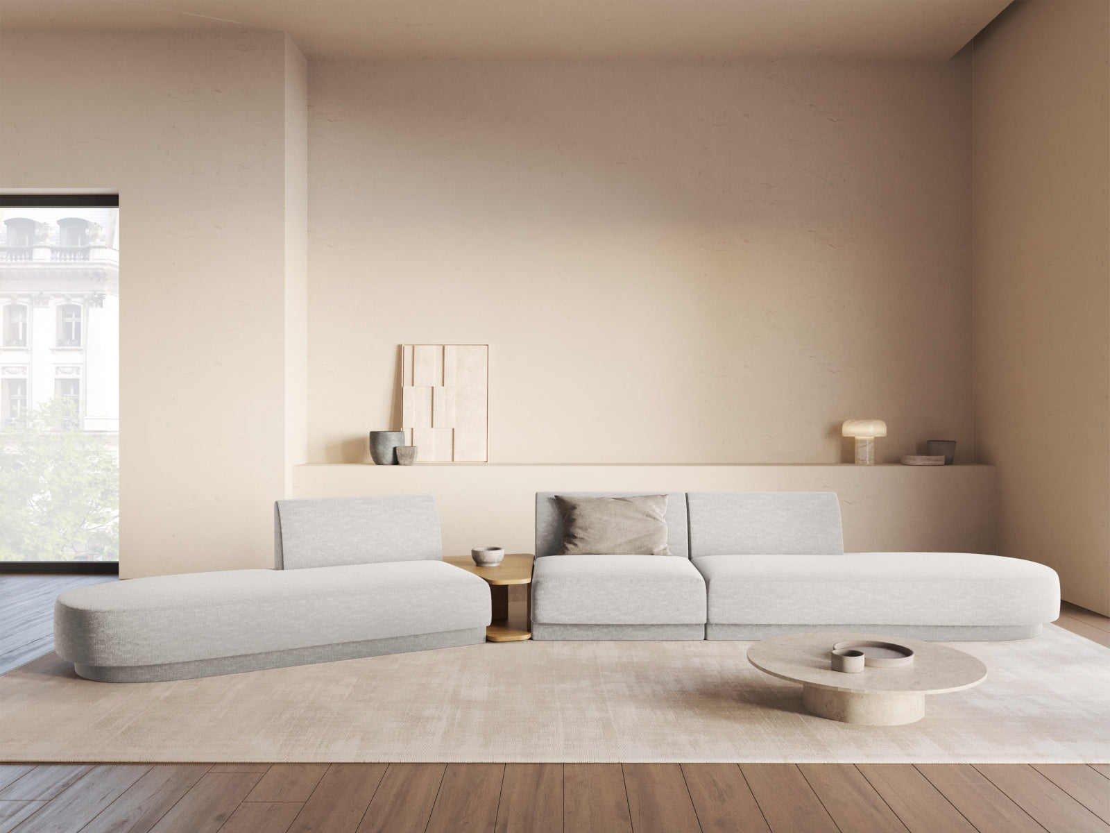 Entdecken Sie das stilvolle Miley 5-Sitzer Sofa von Micadoni. Modular, elegant und perfekt für Ihr modernes Zuhause.