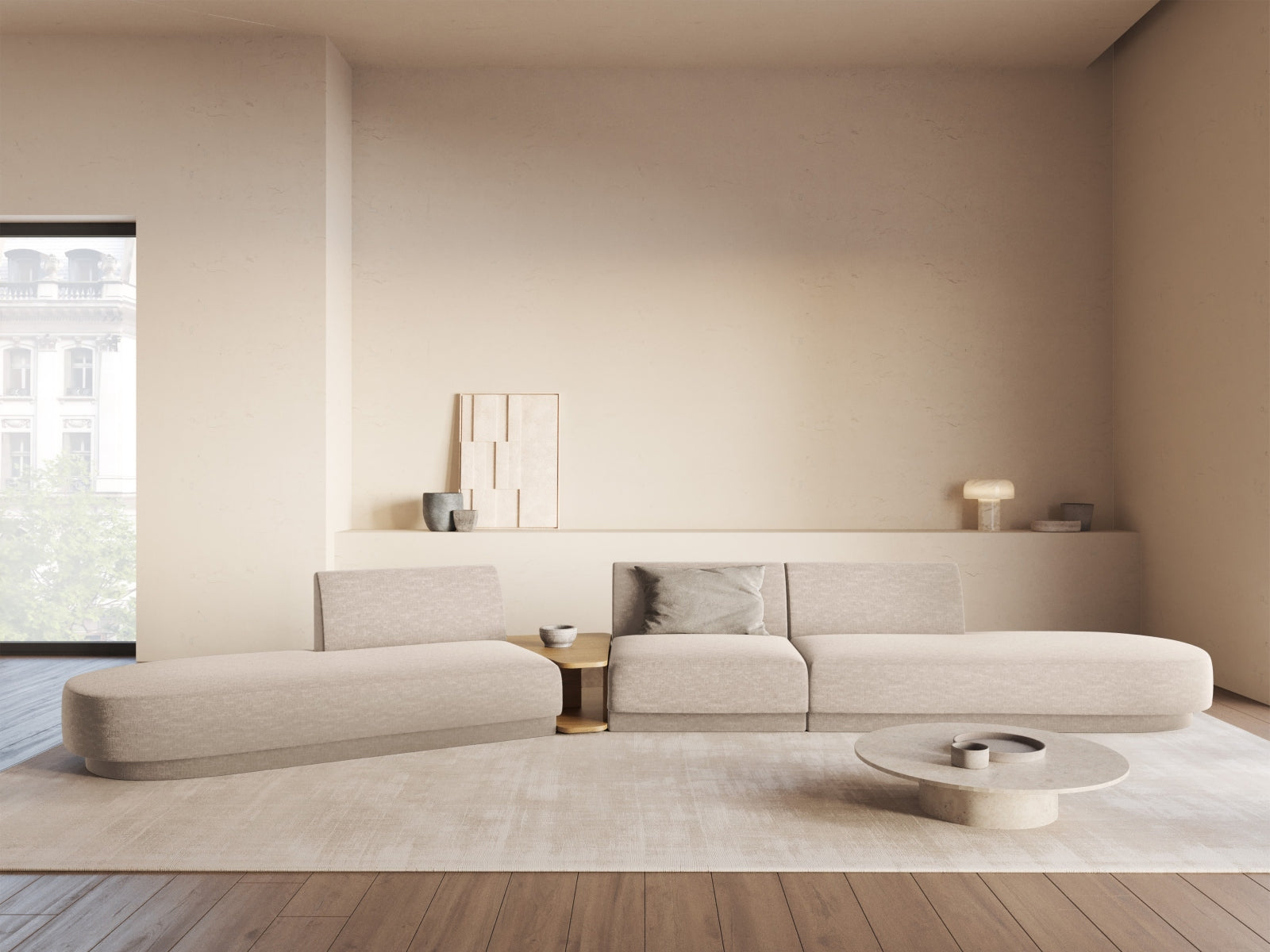 Entdecken Sie das stilvolle Miley 5-Sitzer Sofa von Micadoni. Modular, bequem und perfekt für jedes moderne Zuhause.