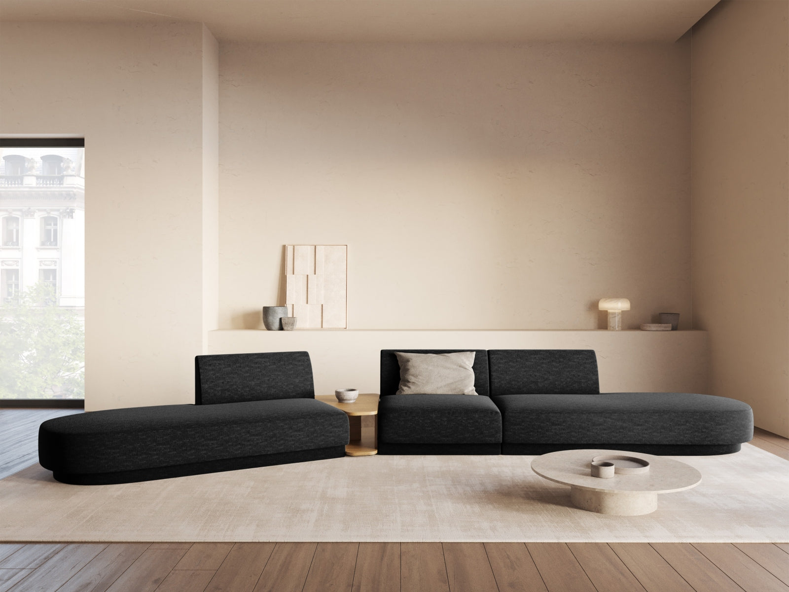 Entdecken Sie das stilvolle Miley 5-Sitzer Sofa von Micadoni. Modular, elegant und perfekt für Ihr modernes Zuhause.