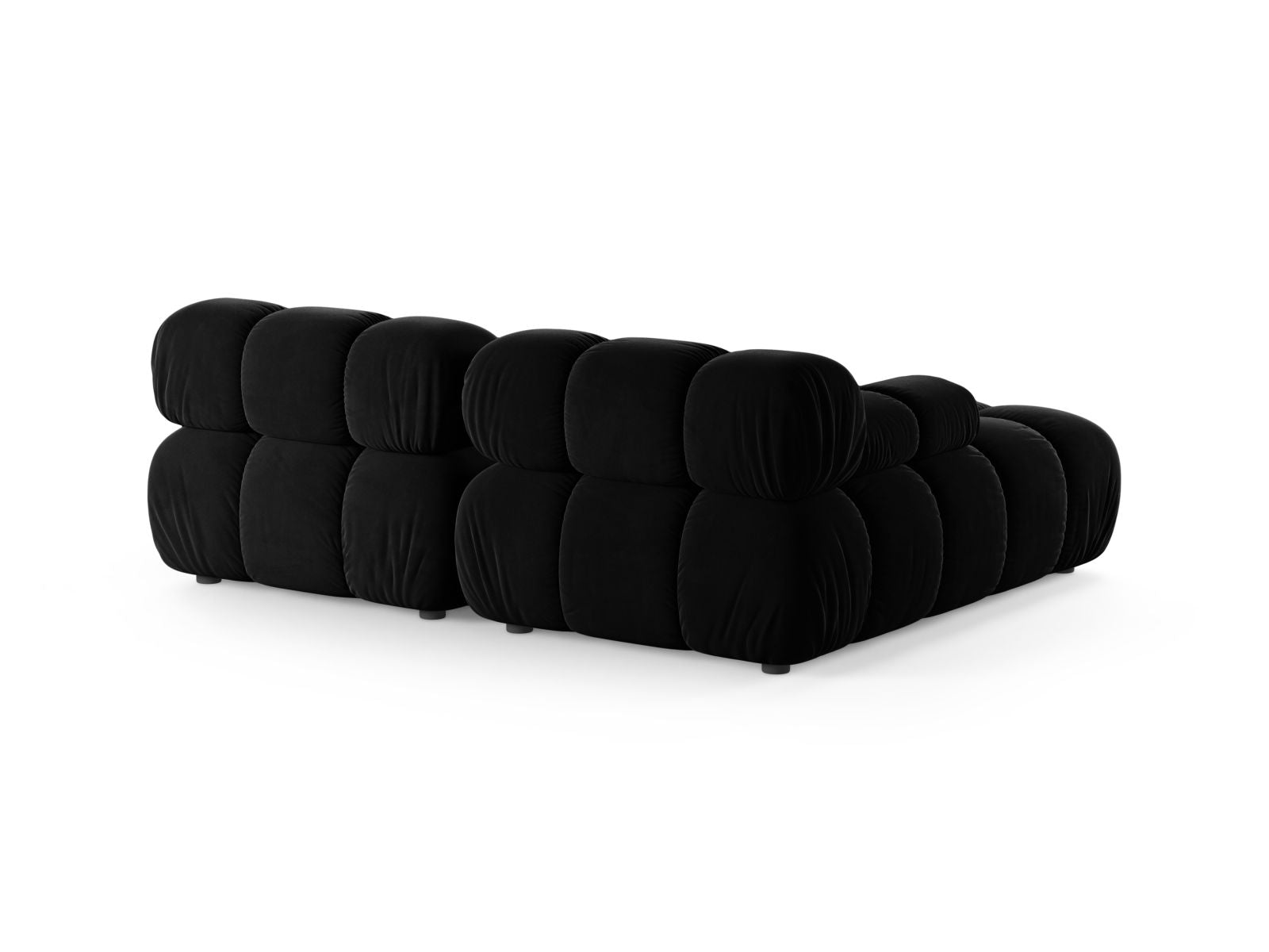 Elegantes 3-Sitzer Ecksofa links Bellis in stilvollem Black-Venus, ideal für zeitgemäße Wohnräume und entspannte Stunden.