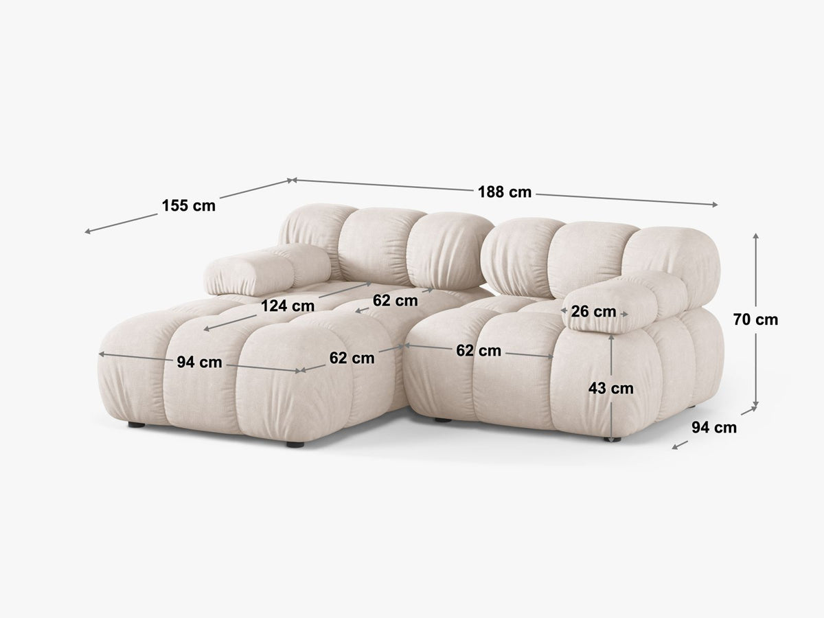 3-Sitzer Modular Ecksofa links Bellis in Yellow-Venus präsentiert im Onlineshop von KAQTU Design AG. Ecksofa links ist von Micadoni