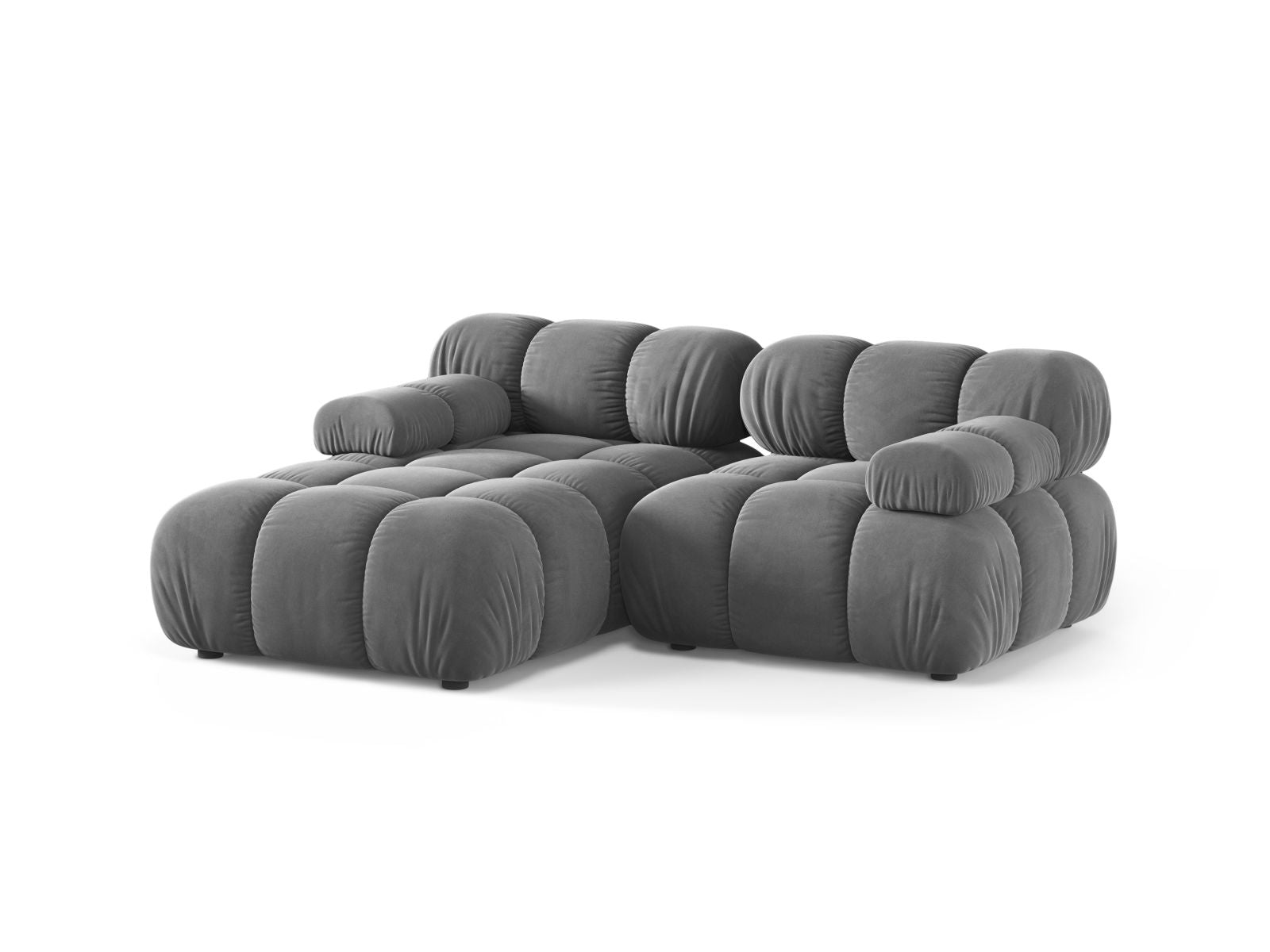 Stylisches 3-Sitzer Ecksofa Bellis in hellem Grau, ideal für moderne Wohnräume, präsentiert von Micadoni.