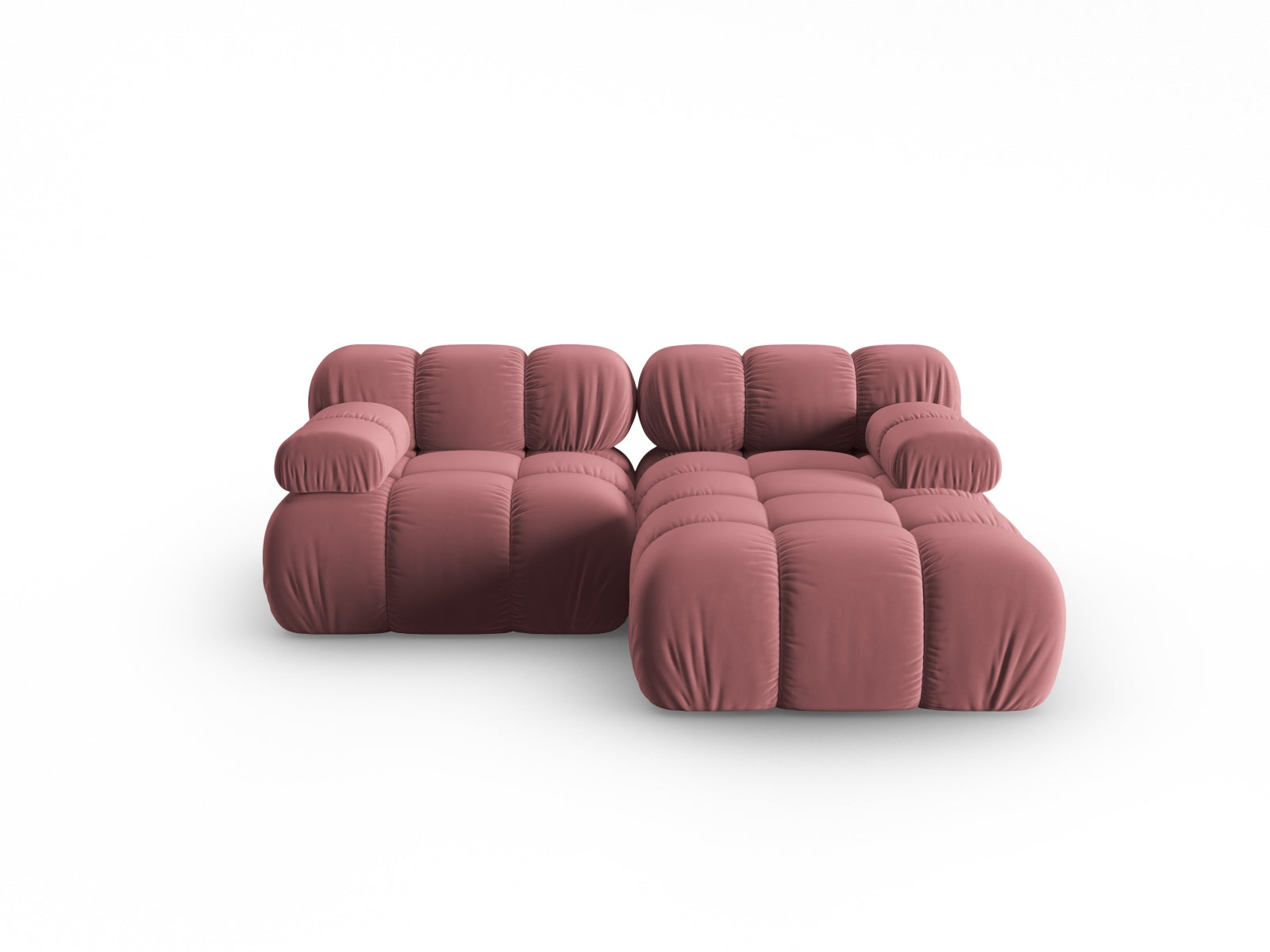 Bellis Velour modulares Ecksofa links 3 Sitzer 155cm in Pink präsentiert im Onlineshop von KAQTU Design AG. Ecksofa links ist von Micadoni