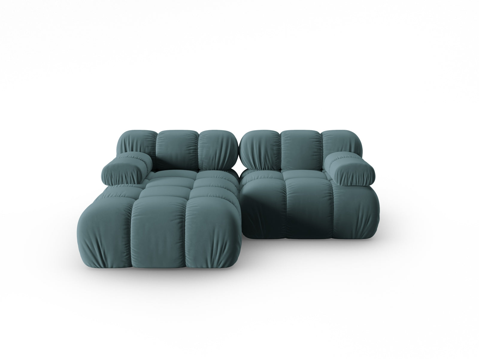 Bellis Velour modulares Ecksofa links 3 Sitzer 155cm in Turquoise präsentiert im Onlineshop von KAQTU Design AG. Ecksofa links ist von Micadoni