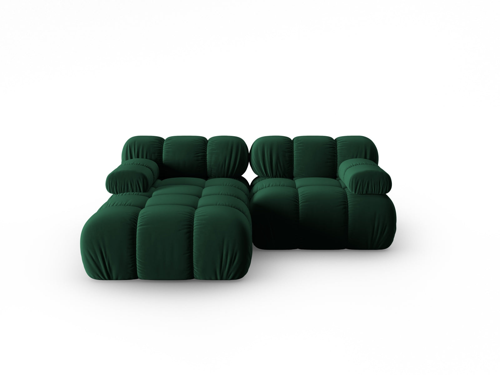 Bellis Velour modulares Ecksofa links 3 Sitzer 155cm in Bottle Green präsentiert im Onlineshop von KAQTU Design AG. Ecksofa links ist von Micadoni