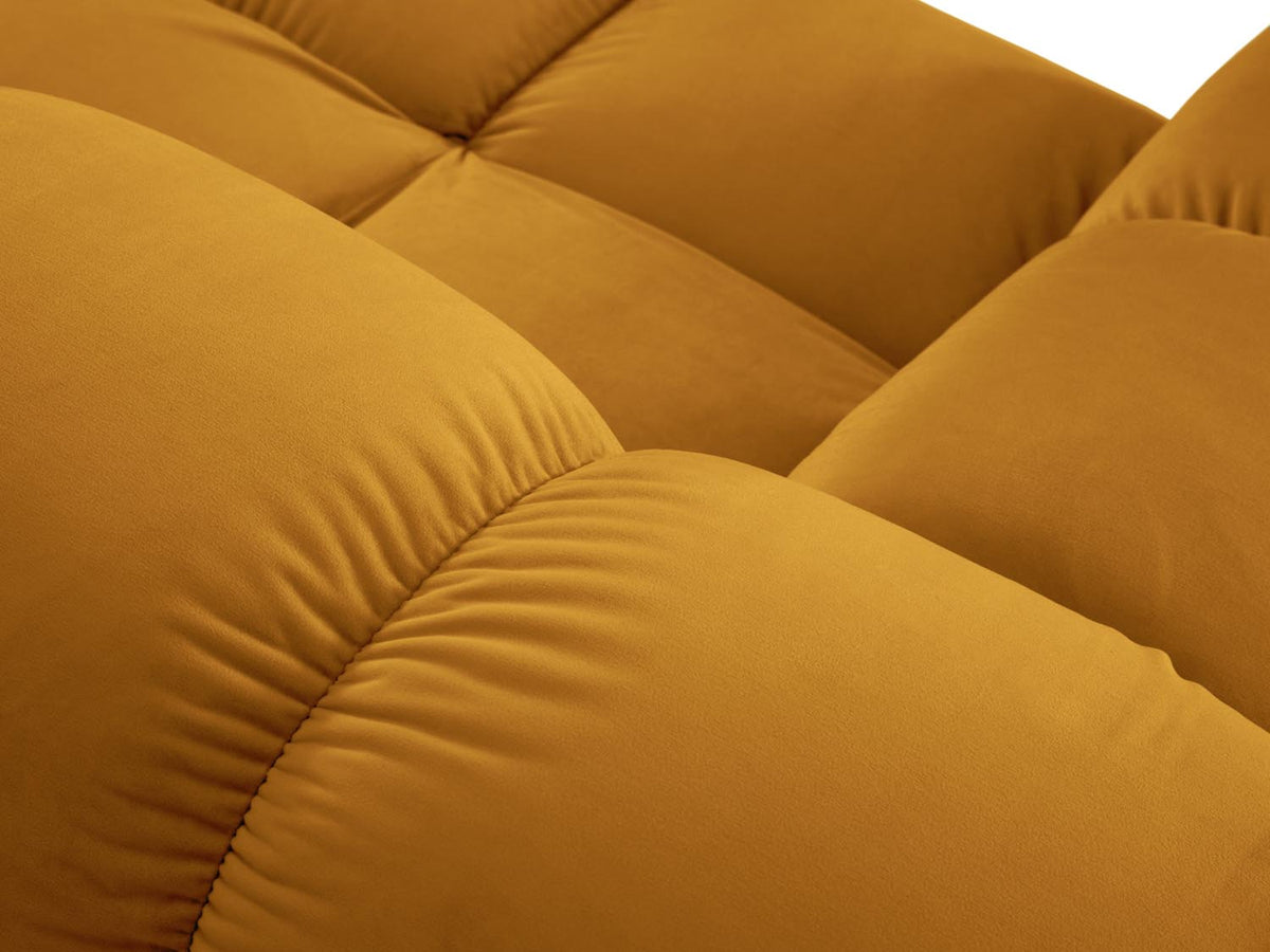 Bellis Velour modulares Ecksofa links 3 Sitzer 155cm in Yellow-Bluvel präsentiert im Onlineshop von KAQTU Design AG. L-Sofa links ist von Micadoni