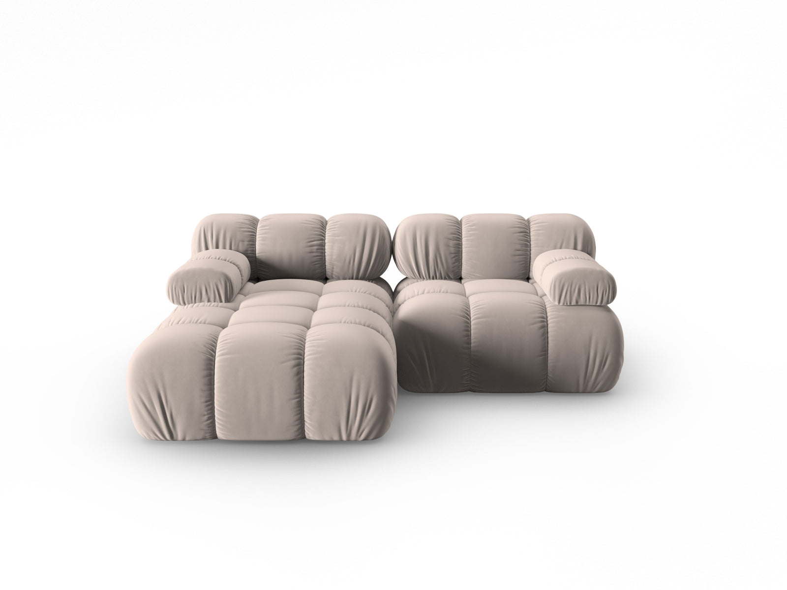 Bellis Velour modulares Ecksofa links 3 Sitzer 155cm in Cappuccino-Bluvel präsentiert im Onlineshop von KAQTU Design AG. Ecksofa links ist von Micadoni