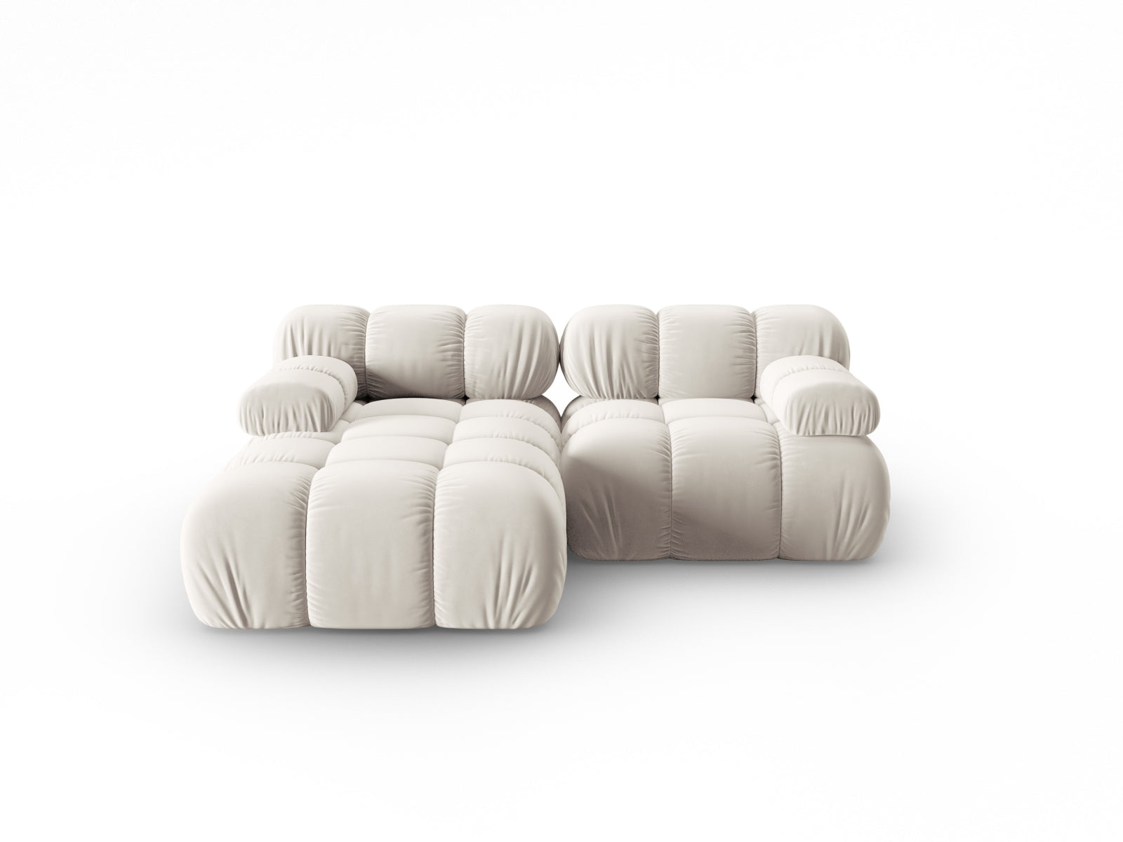 Bellis Velour modulares Ecksofa links 3 Sitzer 155cm in Dark Beige-Bluvel präsentiert im Onlineshop von KAQTU Design AG. L-Sofa links ist von Micadoni