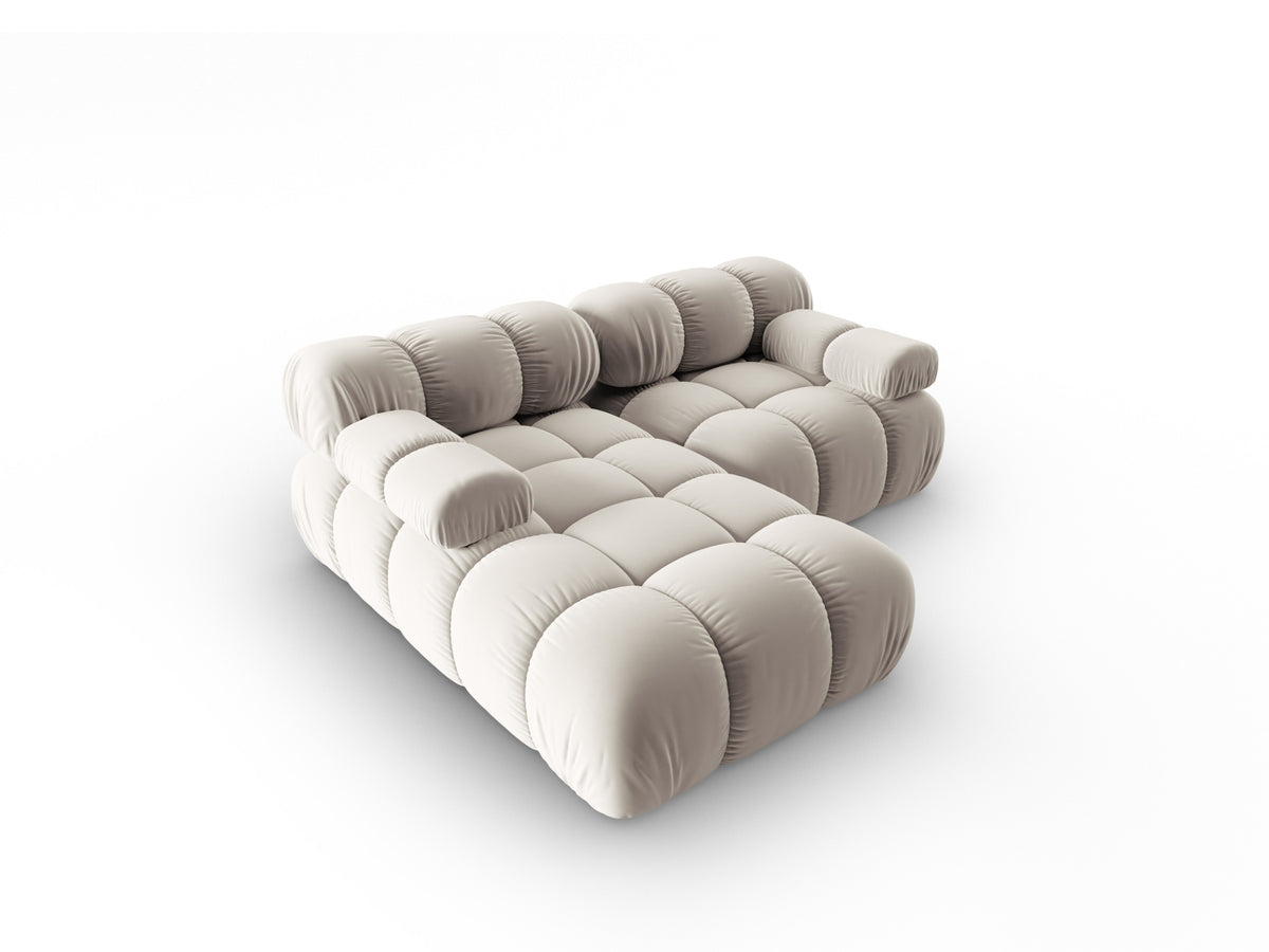 Bellis Velour modulares Ecksofa links 3 Sitzer 155cm in Dark Beige-Bluvel präsentiert im Onlineshop von KAQTU Design AG. L-Sofa links ist von Micadoni