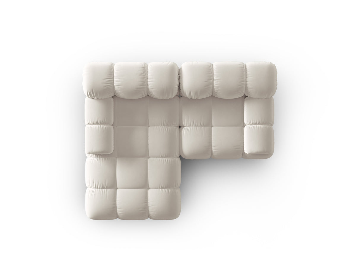 Bellis Velour modulares Ecksofa links 3 Sitzer 155cm in Dark Beige-Bluvel präsentiert im Onlineshop von KAQTU Design AG. L-Sofa links ist von Micadoni