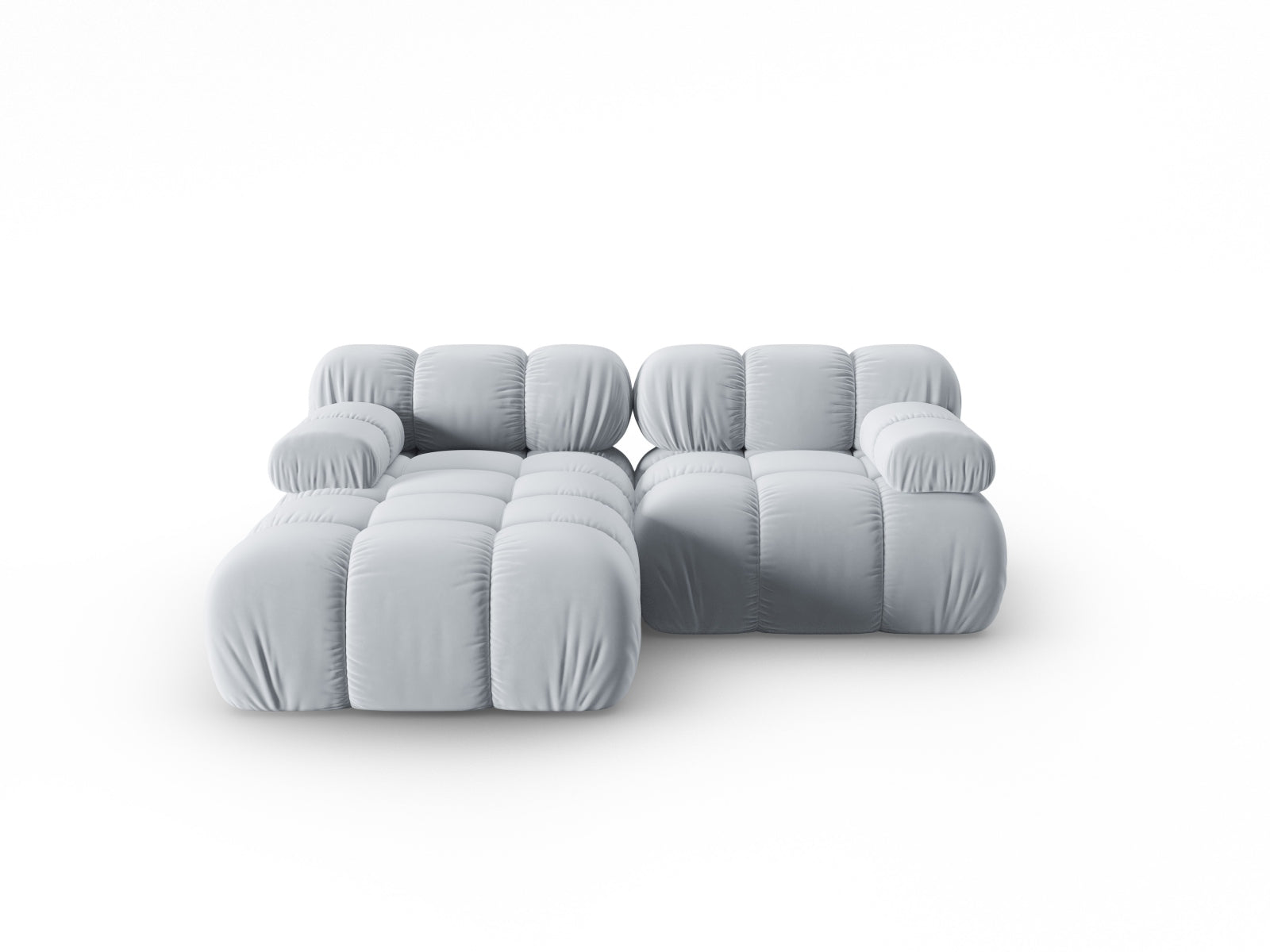 Bellis Velour modulares Ecksofa links 3 Sitzer 155cm in Light Blue-Bluvel präsentiert im Onlineshop von KAQTU Design AG. Ecksofa links ist von Micadoni