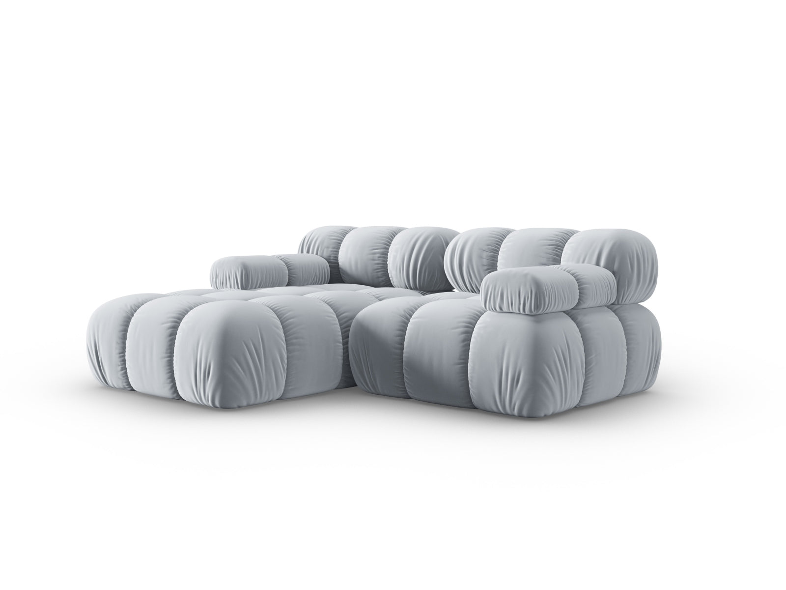 Erleben Sie das Bellis Velour Ecksofa links von Micadoni – ein modulares 3-Sitzer Sofa (155 cm), das Komfort und Eleganz in Ihr Zuhause bringt.