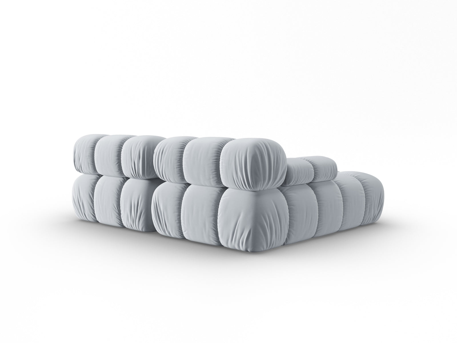 Modulares Ecksofa Bellis in sanftem Hellblau, linksseitig, 3-Sitzer, perfekt für moderne und einladende Wohnbereiche.