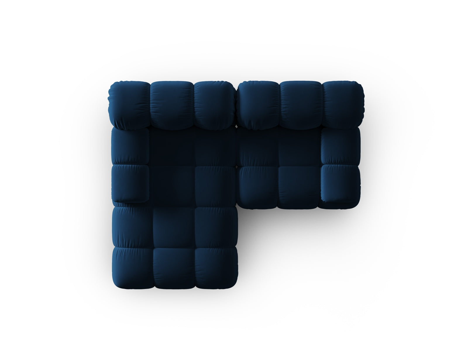 Elegantes modulares Ecksofa Bellis in Royal Blue, 3-Sitzer, linksseitig, ideal für stilvolle Wohnräume und entspannende Momente.
