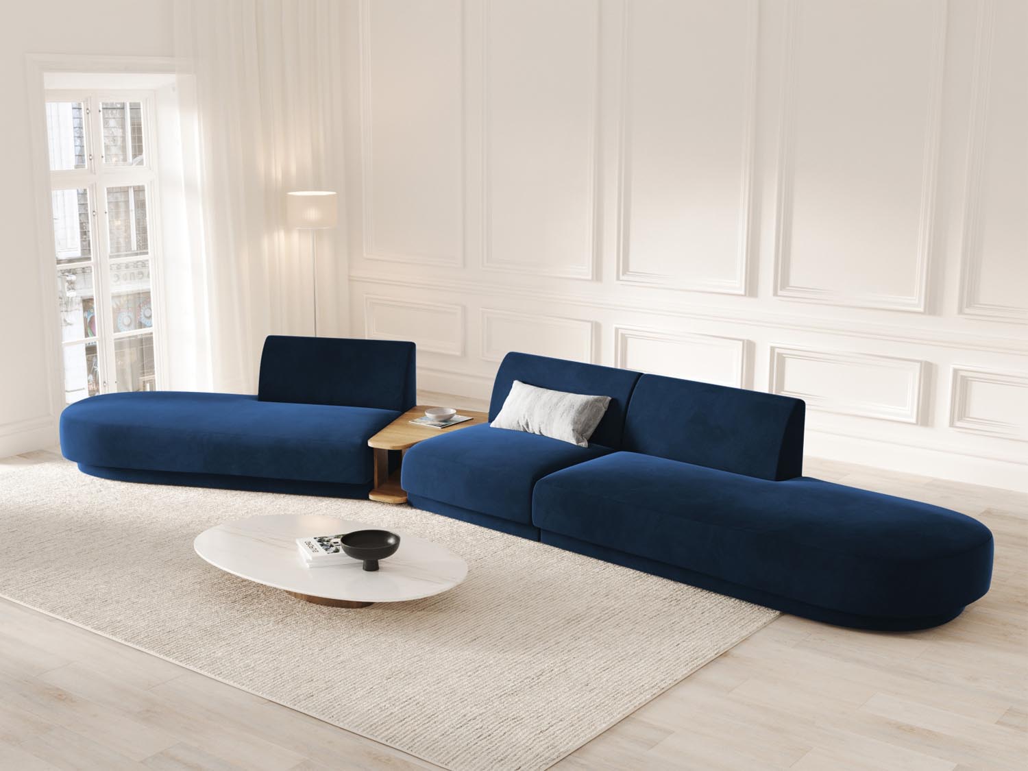 Entdecken Sie das Miley Velour modulare Sofa von Micadoni – ein elegantes 5-Sitzer Sofa, das perfekten Komfort und vielseitige Gestaltungsmöglichkeiten für Ihr Wohnzimmer bietet.