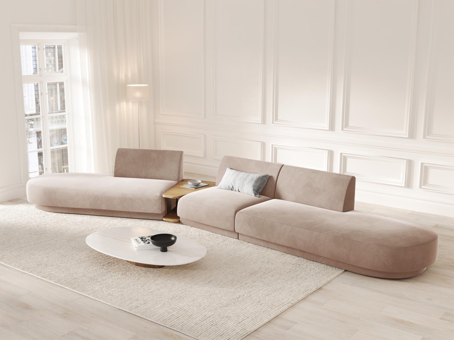 Entdecken Sie das Miley Velour modulare Sofa von Micadoni – ein elegantes 5-Sitzer Sofa, das perfekten Komfort und vielseitige Gestaltungsmöglichkeiten für Ihr Wohnzimmer bietet.