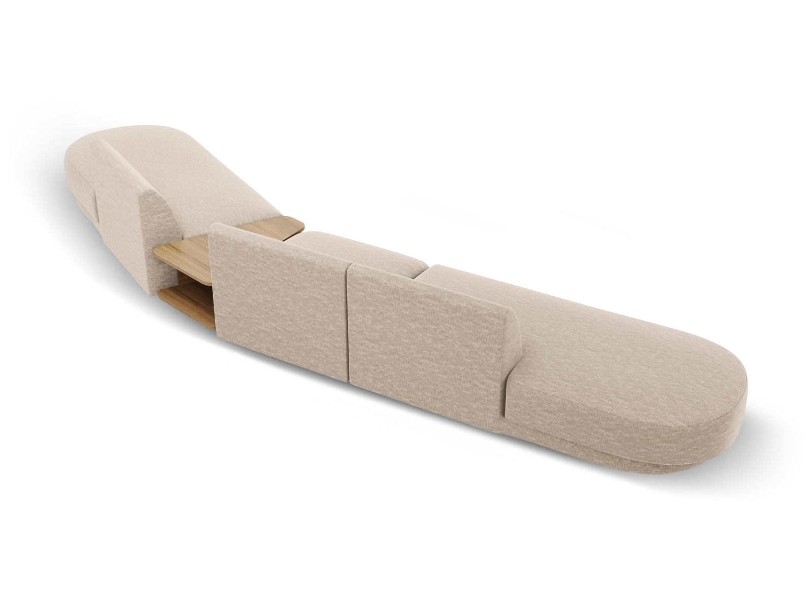 Erleben Sie das Miley Modulares Sofa rechts 5 Sitzer von Micadoni – ein stilvolles, anpassbares Möbelstück, das Komfort und Eleganz vereint.
