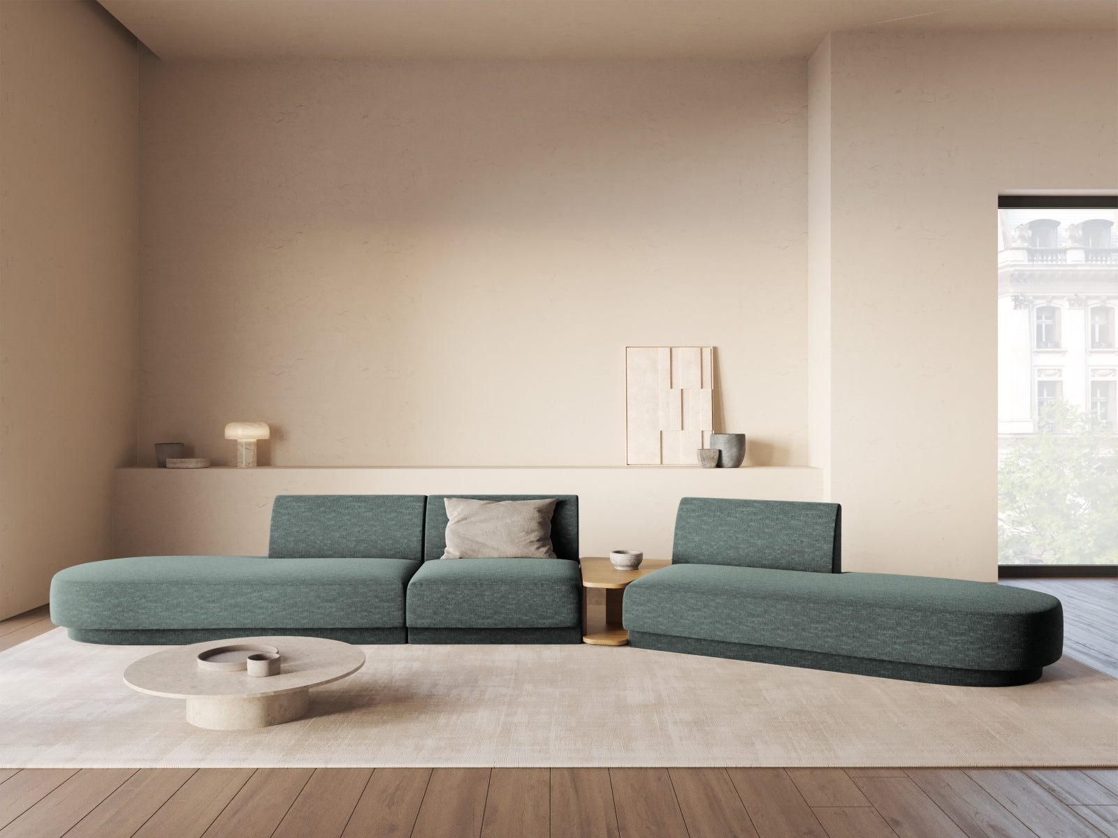Entdecken Sie das elegante Miley Modulares Sofa rechts 5 Sitzer von Micadoni – ideal für stilvolle Wohnräume und gesellige Abende.