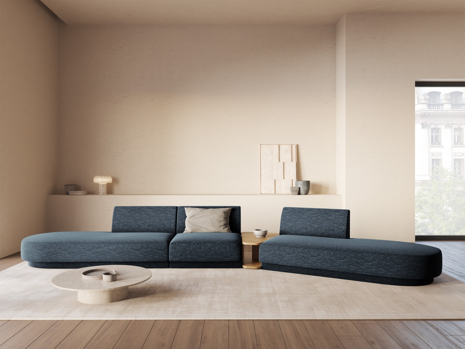 Entdecken Sie das elegante Miley Modulares Sofa rechts 5 Sitzer von Micadoni – ideal für stilvolle Wohnräume und gesellige Abende.