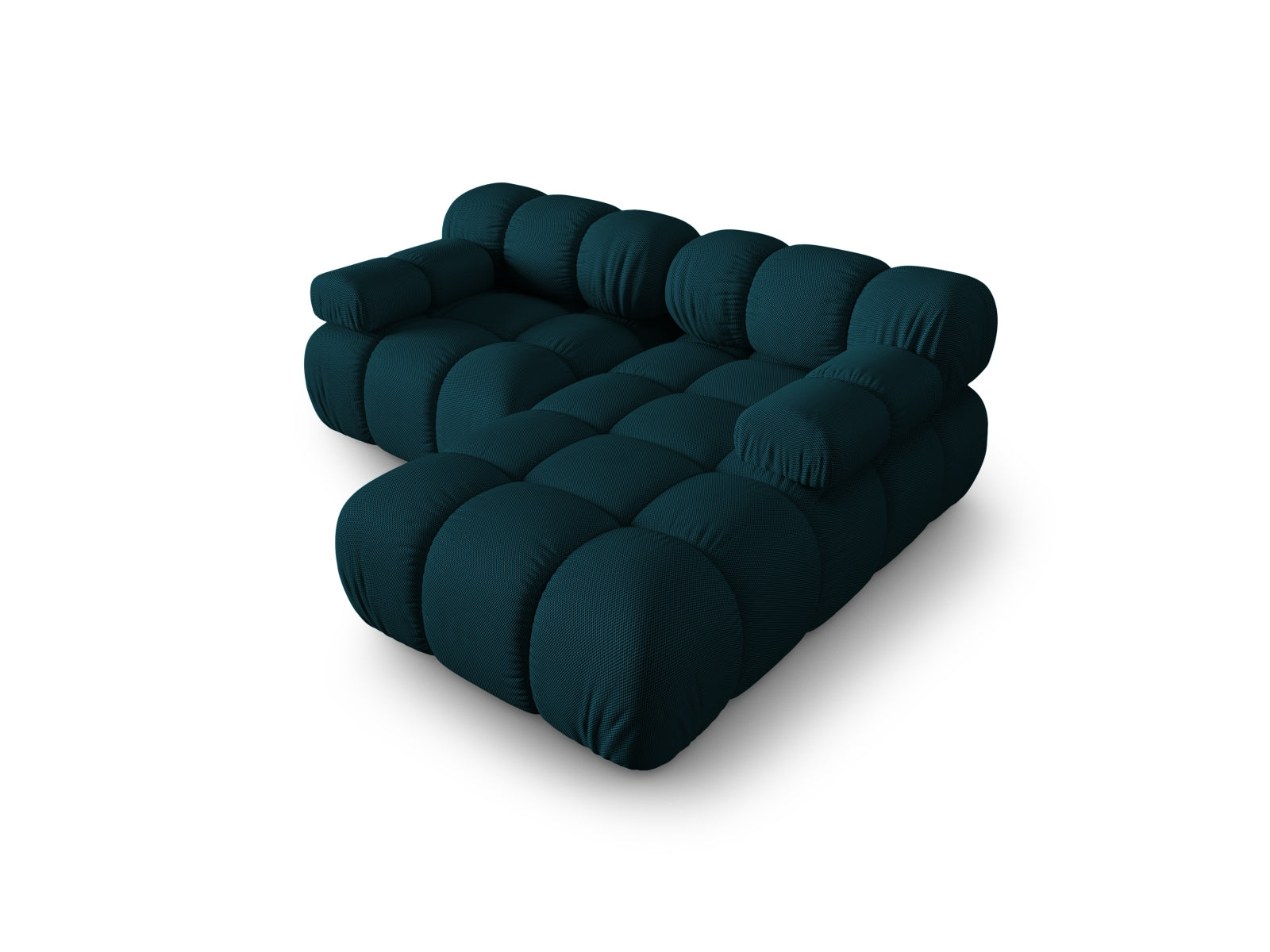Stylisches Bellis Ecksofa in tiefem Blau, 3-Sitzer, 155 cm, perfekt für gemütliche Ecken in Ihrem Zuhause, erhältlich bei Micadoni.