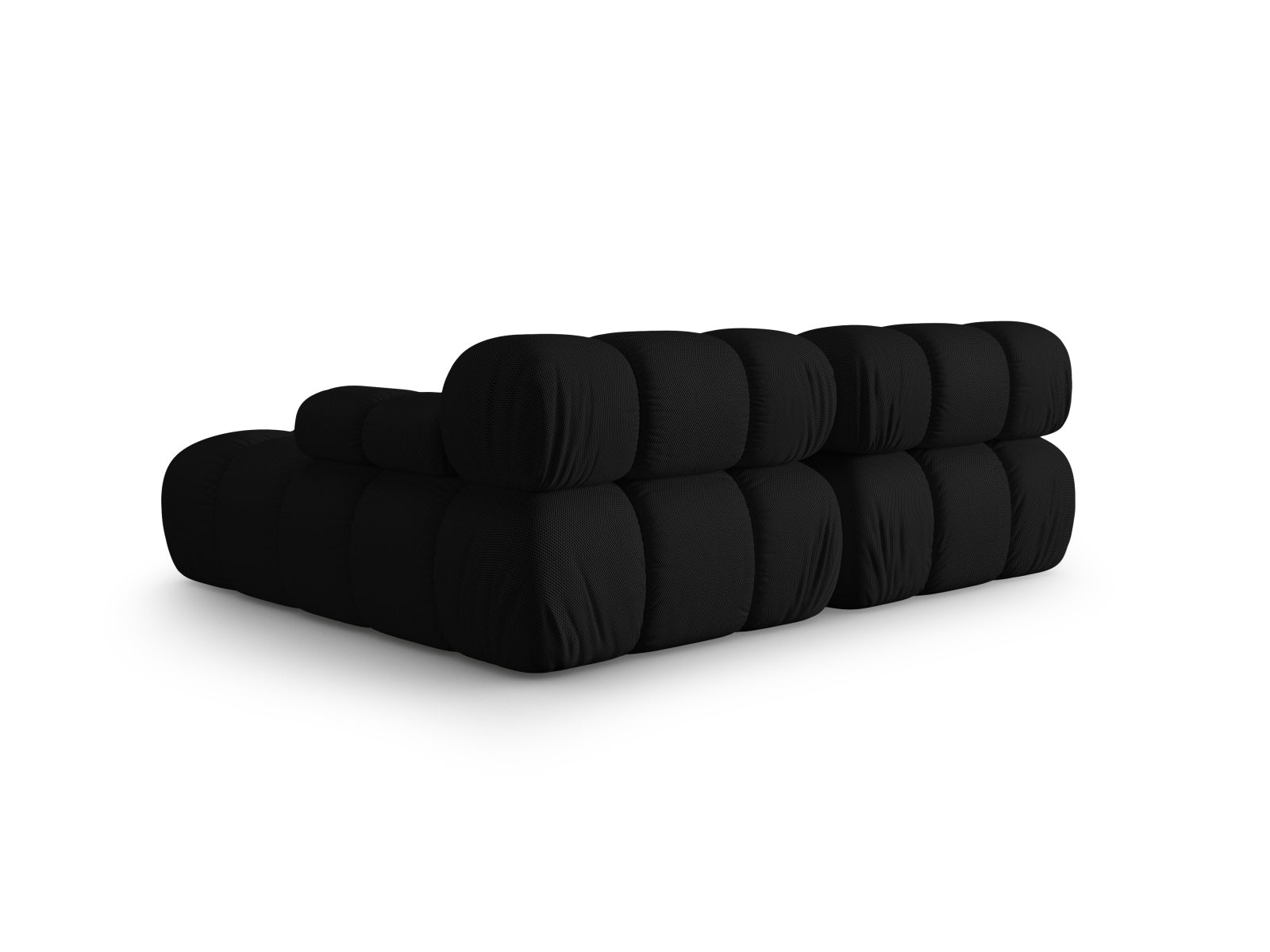 Elegantes Bellis Ecksofa in Schwarz, 3-Sitzer, 155 cm, ideal für moderne Wohnräume, erhältlich bei Micadoni.