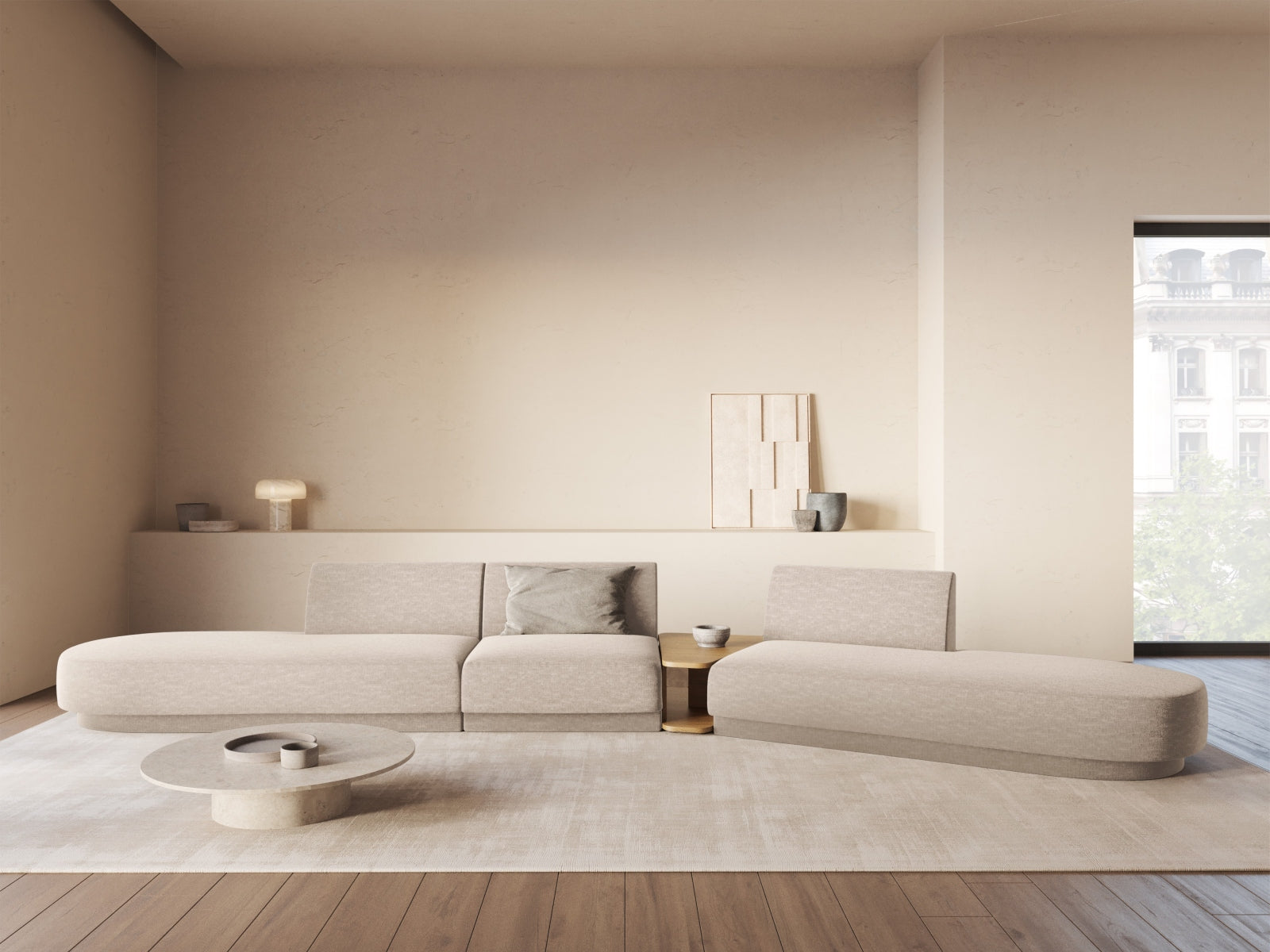 Entdecken Sie das elegante Miley Modulares Sofa rechts 5 Sitzer von Micadoni – ideal für stilvolle Wohnräume und gesellige Abende.