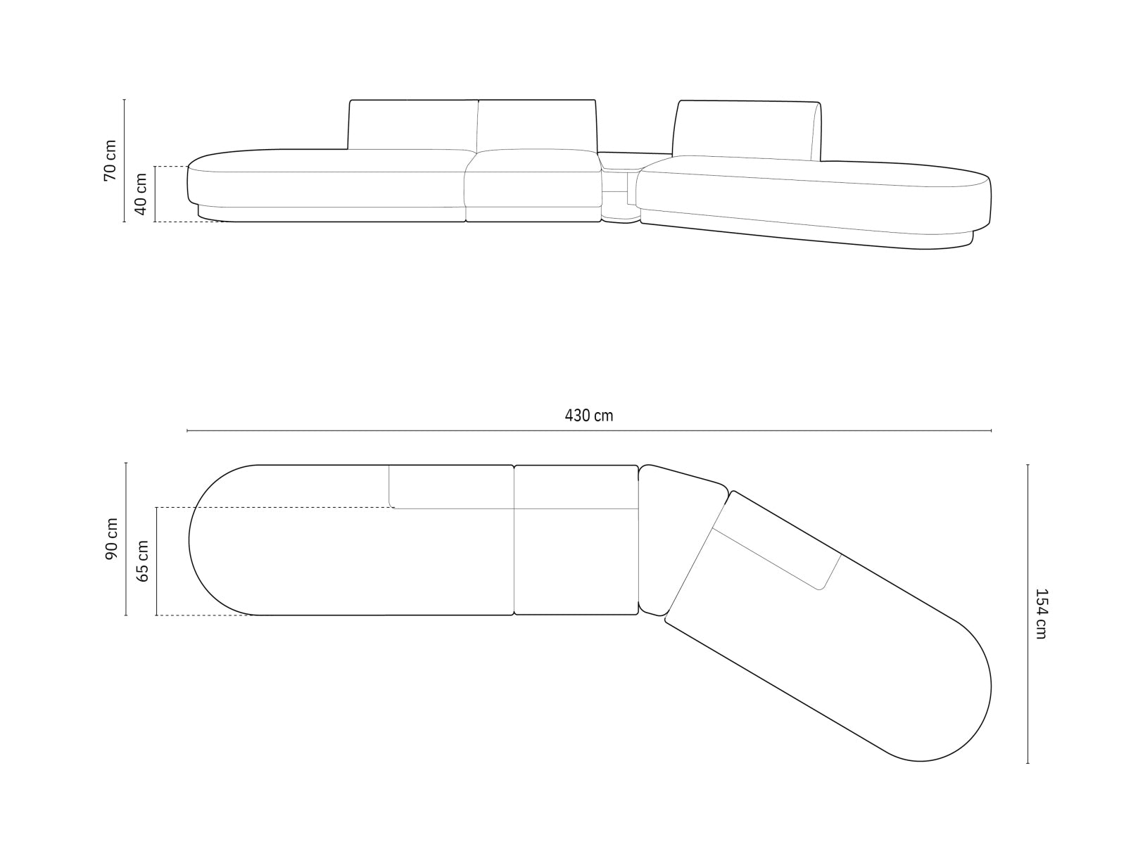 Erleben Sie das Miley Modulares Sofa rechts 5 Sitzer von Micadoni – ein stilvolles, anpassbares Möbelstück, das Komfort und Eleganz vereint.