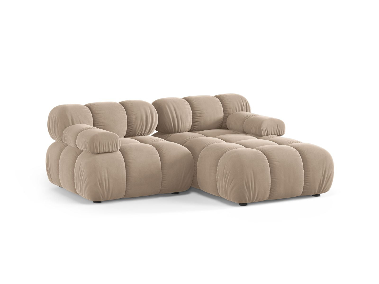 Beige-Venus 3-Sitzer Ecksofa Bellis von Micadoni, modular und elegant, ideal für stilvolle Wohnräume, präsentiert von KAQTU Design AG.