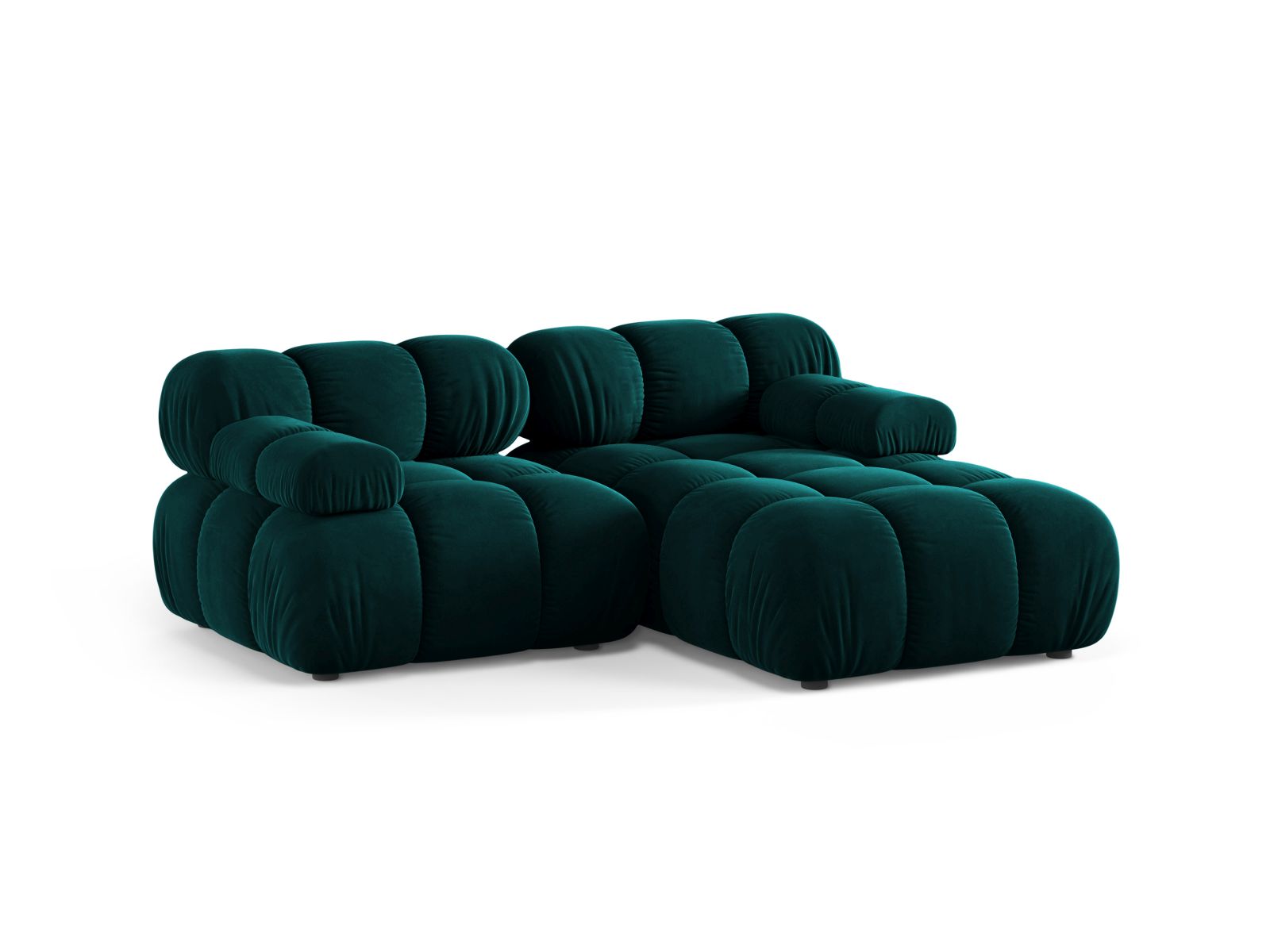 Elegantes 3-Sitzer Ecksofa Bellis in tiefem Petrol, ideal für stilvolle Wohnräume, präsentiert von Micadoni.