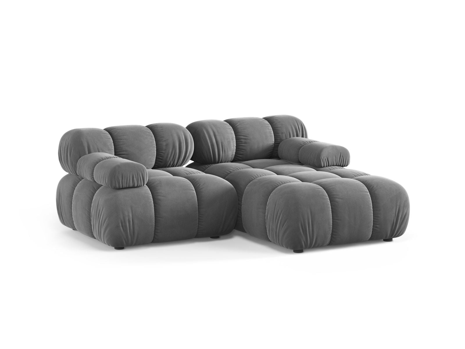 Elegantes 3-Sitzer Ecksofa rechts Bellis in hellem Grau, ideal für moderne Wohnräume, präsentiert von Micadoni.