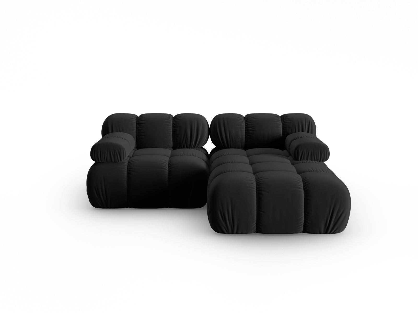Bellis Velour modulares Ecksofa rechts 3 Sitzer 155cm in Black präsentiert im Onlineshop von KAQTU Design AG. Ecksofa rechts ist von Micadoni