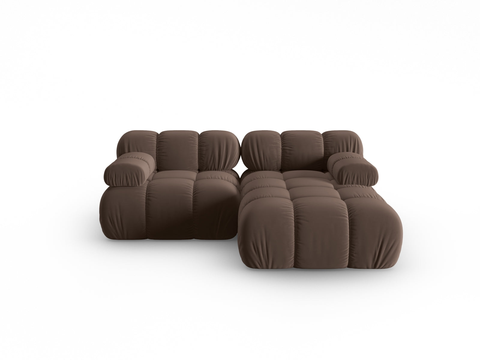 Bellis Velour modulares Ecksofa rechts 3 Sitzer 155cm in Dark Brown präsentiert im Onlineshop von KAQTU Design AG. Ecksofa rechts ist von Micadoni