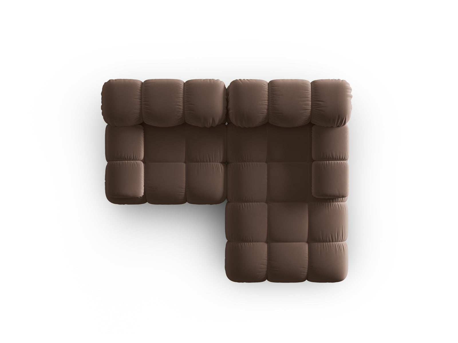 Modulares Ecksofa Bellis in edlem Velours, 3-Sitzer, rechtsseitig, perfekt für moderne Wohnkonzepte von Micadoni.