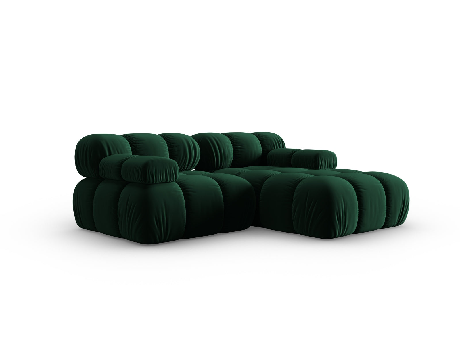 Modulares Ecksofa Bellis in edlem Velours, rechte Ausführung, 3-Sitzer, perfekt für moderne Wohnkonzepte, von Micadoni.