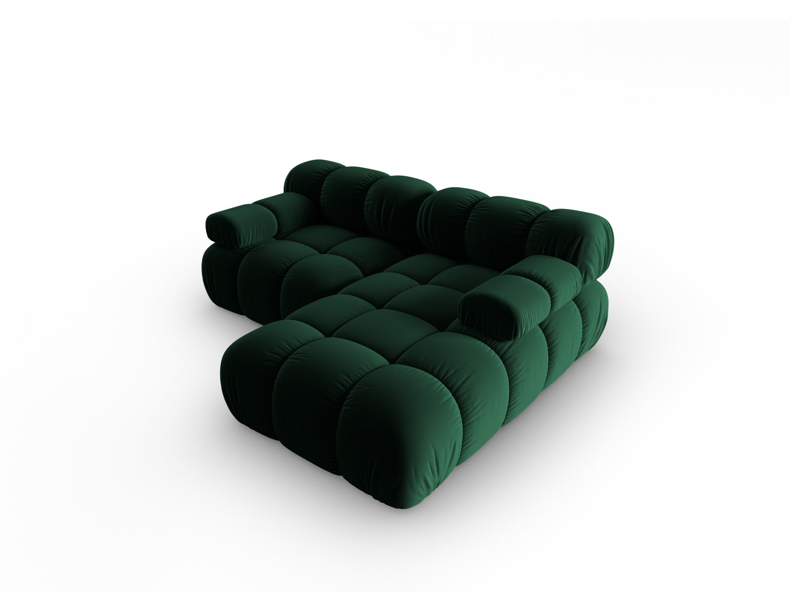 Elegantes, modulares Ecksofa Bellis in hochwertigem Velours, rechte Variante, 3-Sitzer, ideal für stilvolle Wohnräume von Micadoni.