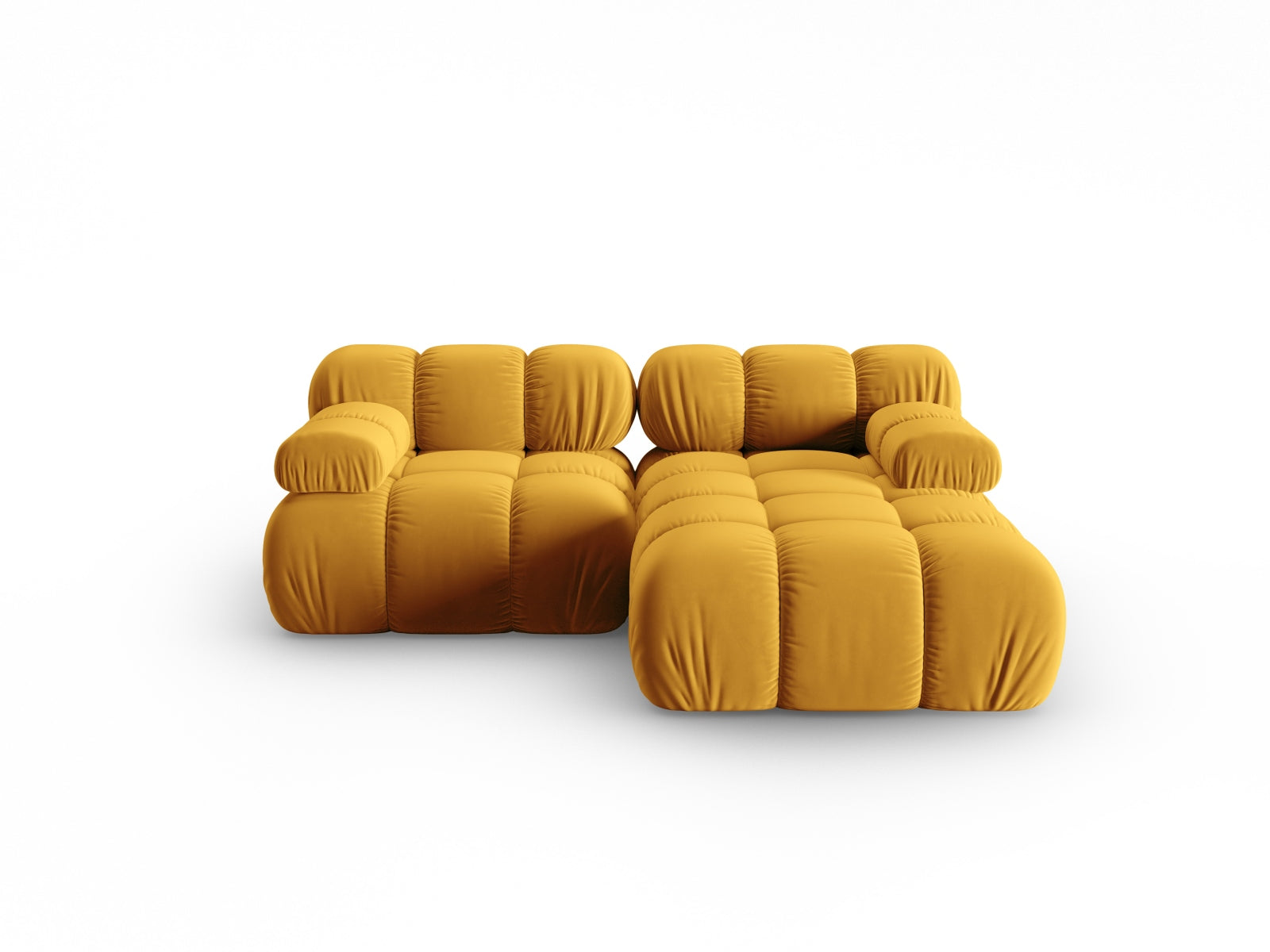 Bellis Velour modulares Ecksofa rechts 3 Sitzer 155cm in Yellow präsentiert im Onlineshop von KAQTU Design AG. Ecksofa rechts ist von Micadoni