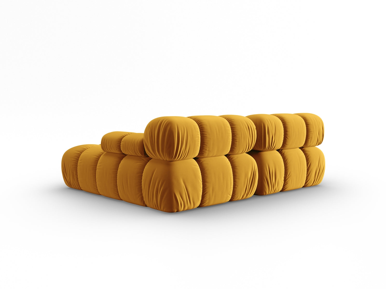 Elegantes Bellis Velour Ecksofa in Gelb-Blau, 3-Sitzer, 155 cm, perfekt für stilvolle Wohnräume, erhältlich bei Micadoni.