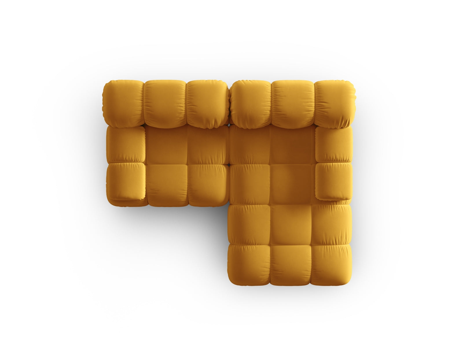 Modulares Ecksofa Bellis in Gelb-Blau, 3-Sitzer, 155 cm, ideal für moderne Wohnkonzepte, erhältlich bei Micadoni.