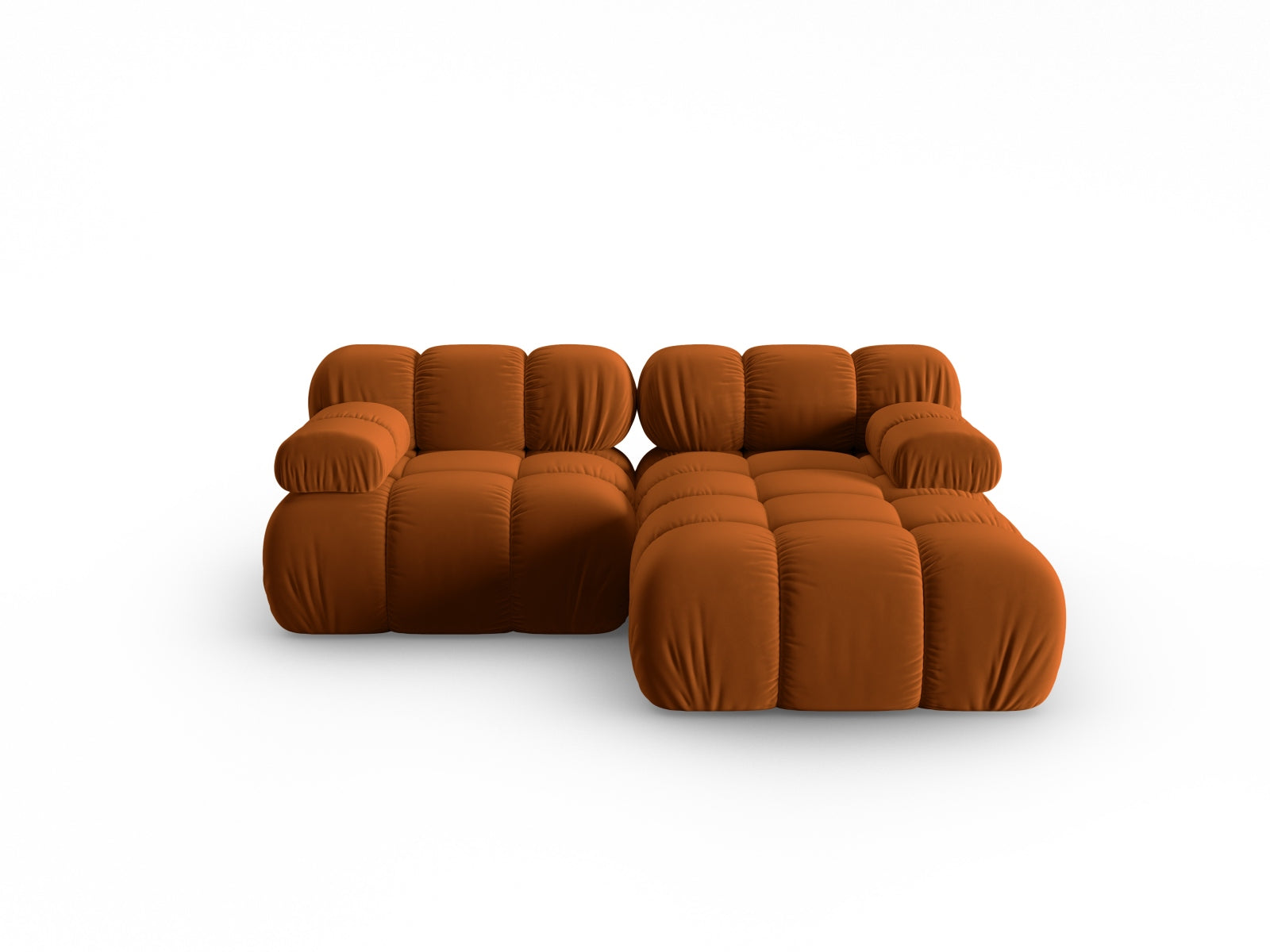 Bellis Velour modulares Ecksofa rechts 3 Sitzer 155cm in Terracotta präsentiert im Onlineshop von KAQTU Design AG. Ecksofa rechts ist von Micadoni
