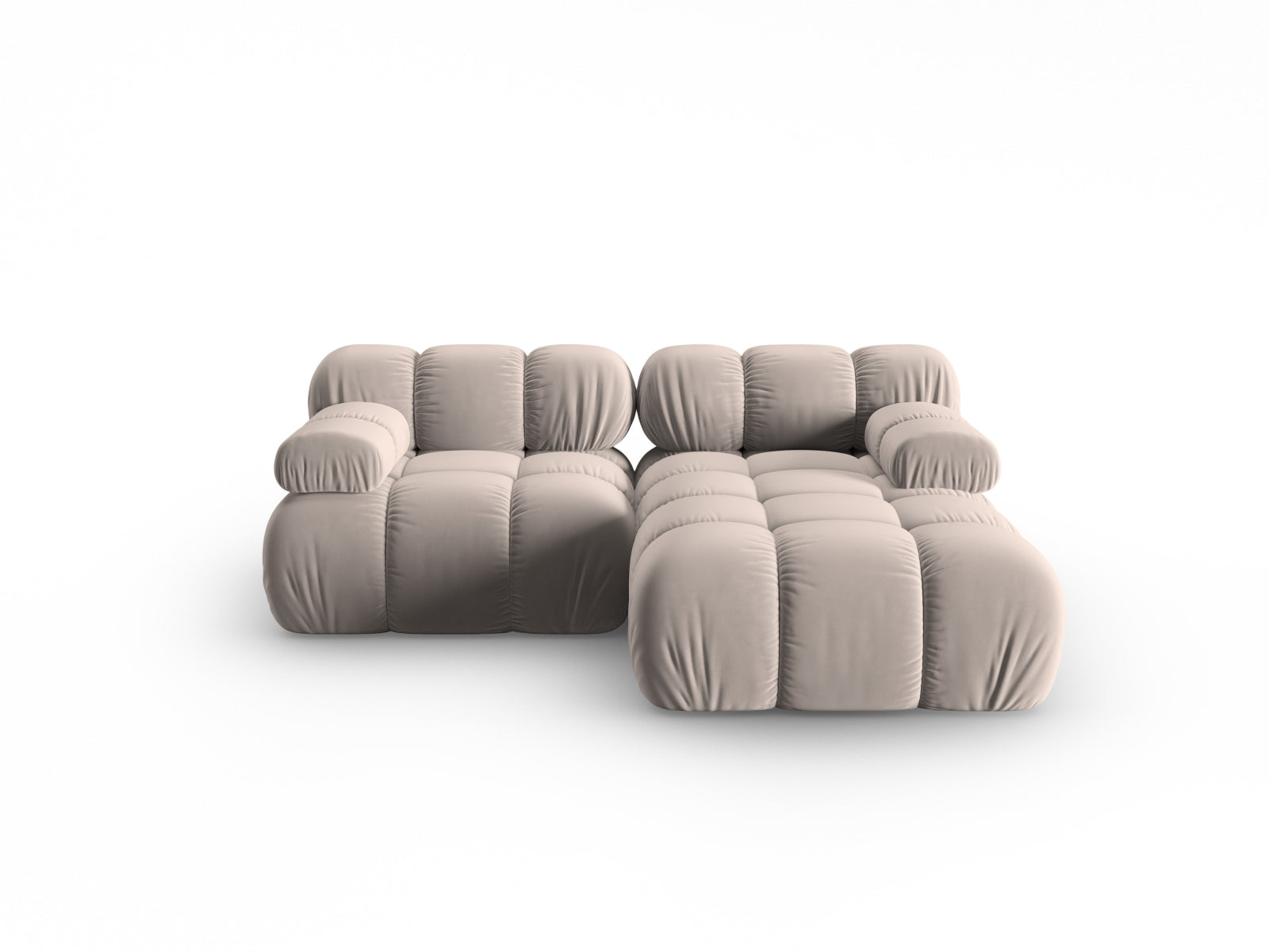 Bellis Velour modulares Ecksofa rechts 3 Sitzer 155cm in Cappuccino präsentiert im Onlineshop von KAQTU Design AG. Ecksofa rechts ist von Micadoni
