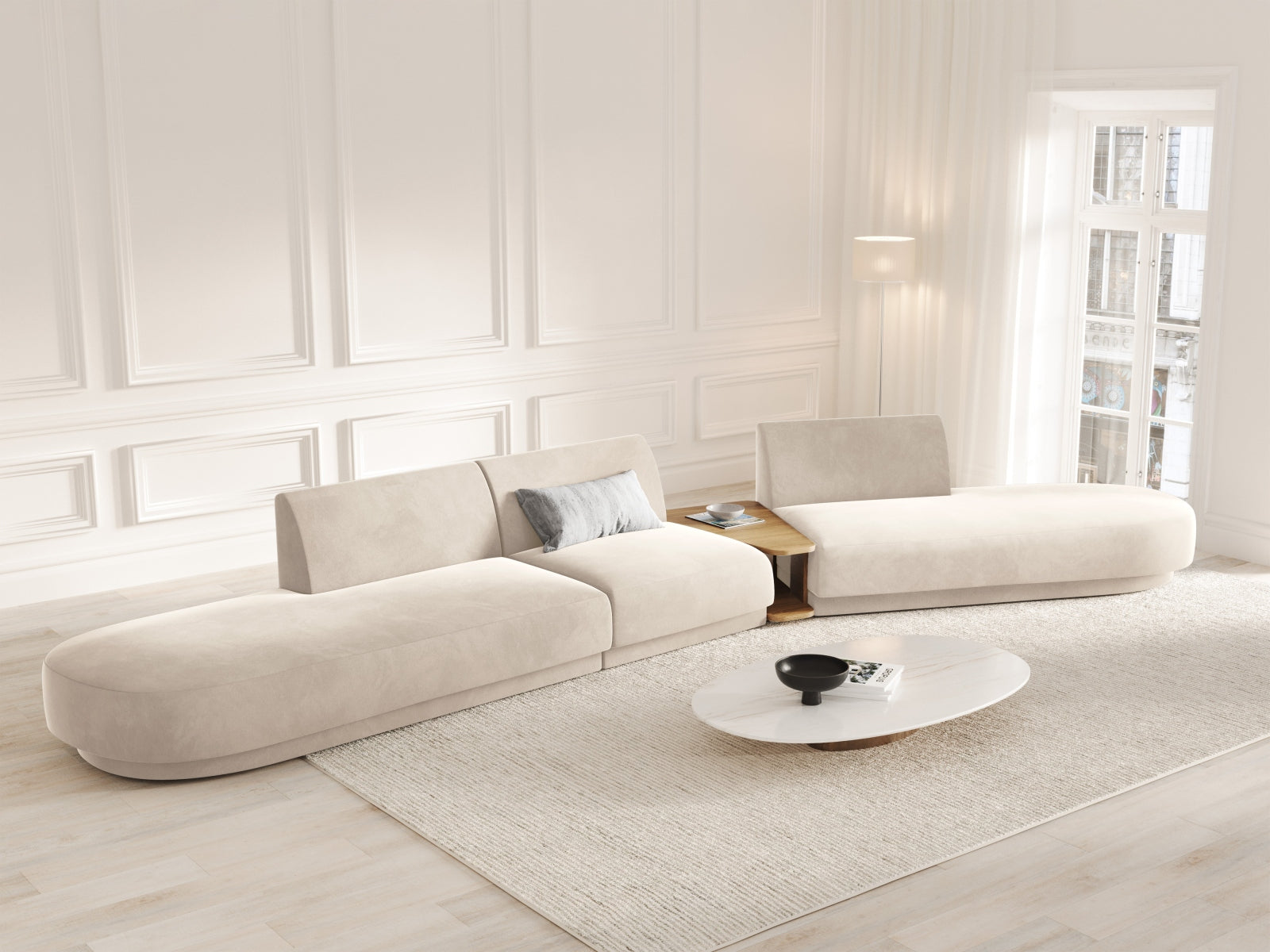 Entdecken Sie das stilvolle Miley Velour Sofa von Micadoni – ein 5-Sitzer mit elegantem Design, modularer Flexibilität und hohem Komfort für Ihr Zuhause.