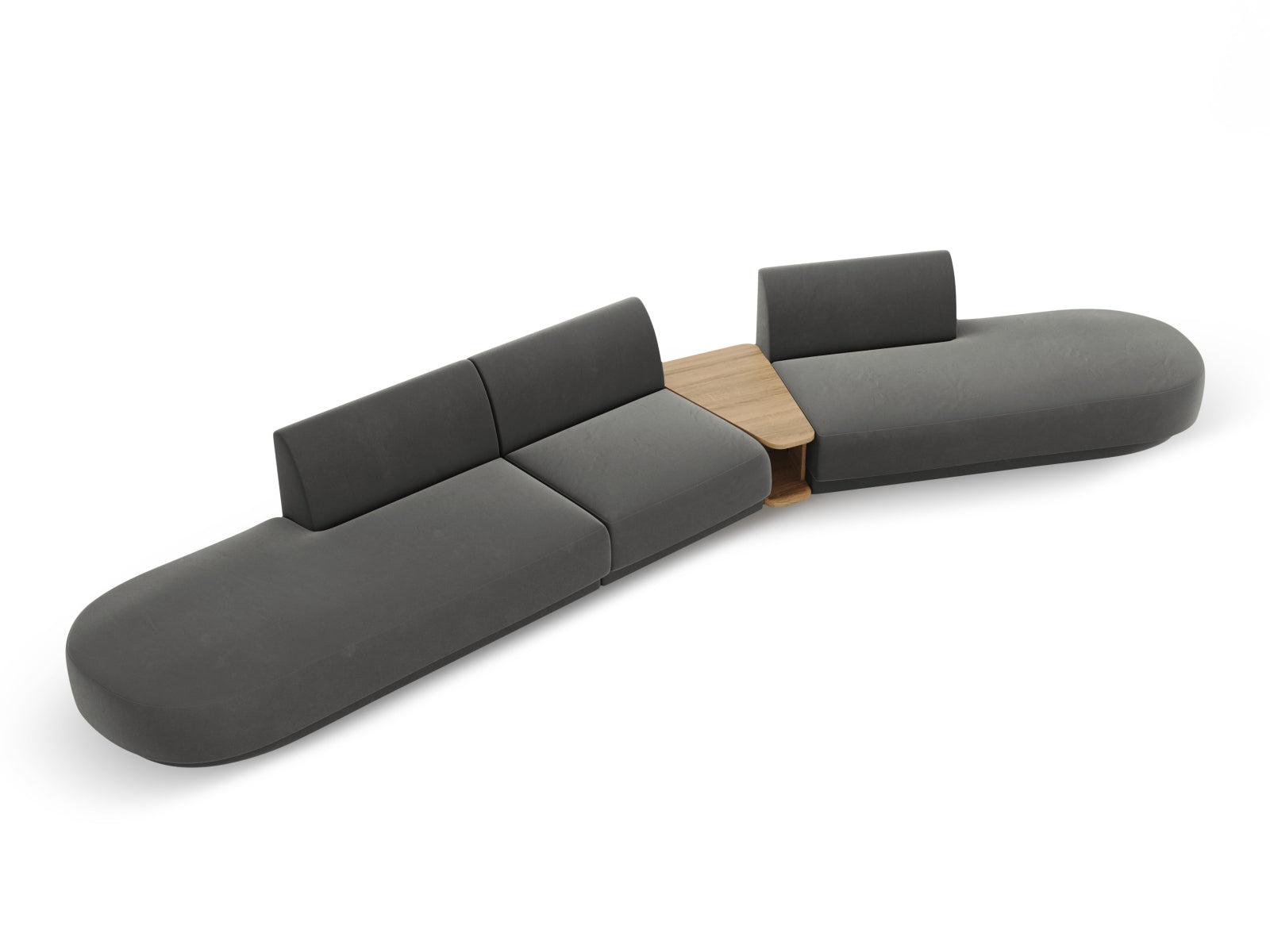Erleben Sie das Miley Velour Sofa von Micadoni: Ein elegantes 5-Sitzer-Modell, das durch seine modulare Bauweise und luxuriöse Velour-Oberfläche besticht.