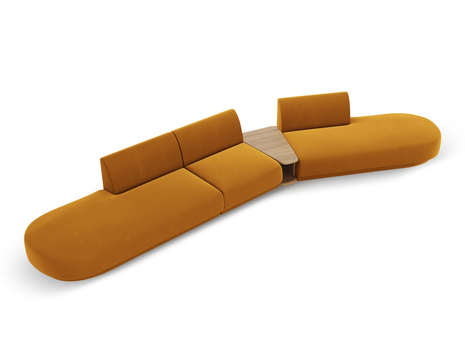 Erleben Sie das Miley Velour Sofa von Micadoni: Ein elegantes 5-Sitzer-Modell, das durch seine modulare Bauweise und luxuriöse Velour-Oberfläche besticht.