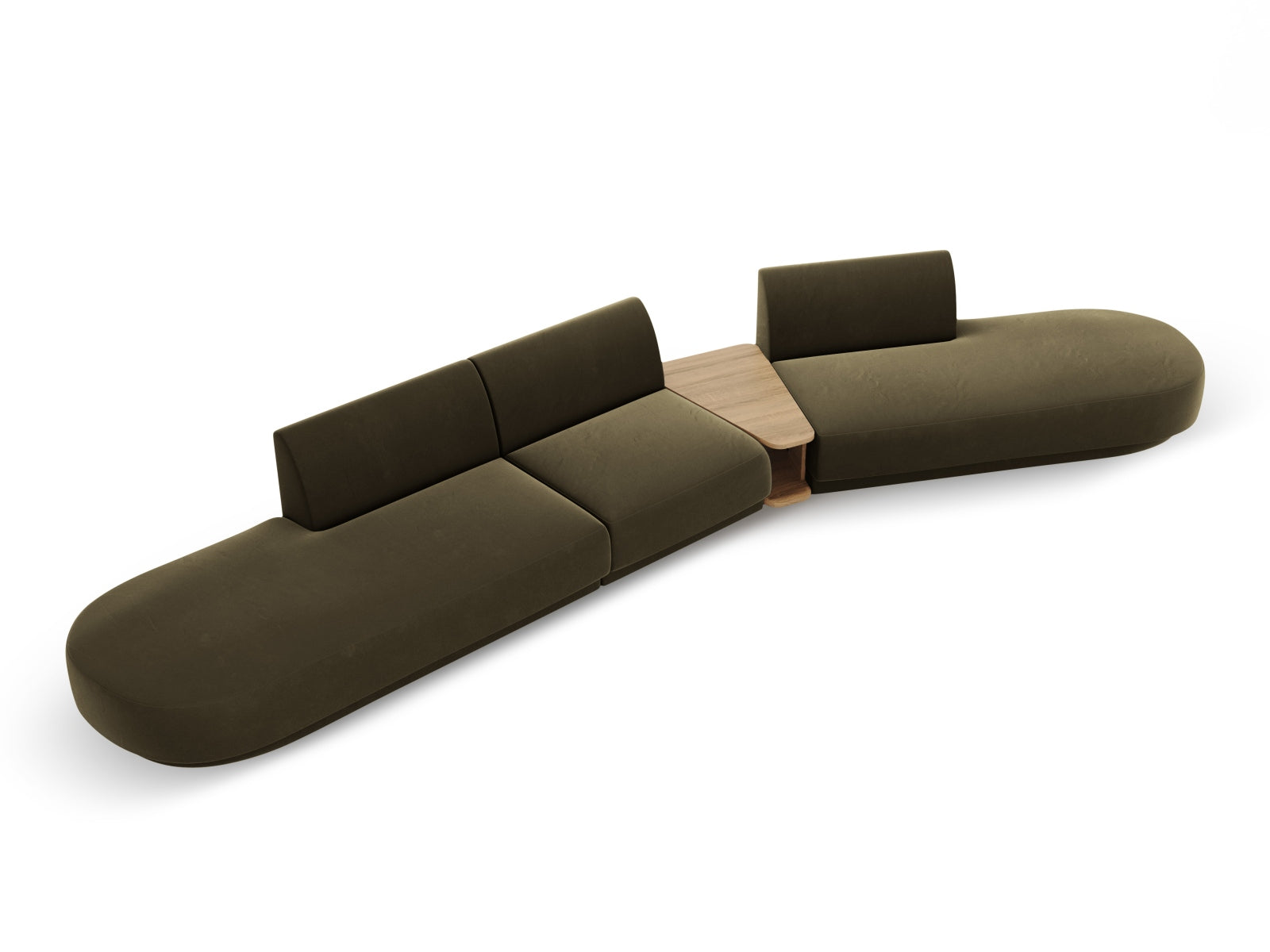 Erleben Sie das Miley Velour Sofa von Micadoni: Ein elegantes 5-Sitzer-Modell, das durch seine modulare Bauweise und luxuriöse Velour-Oberfläche besticht.