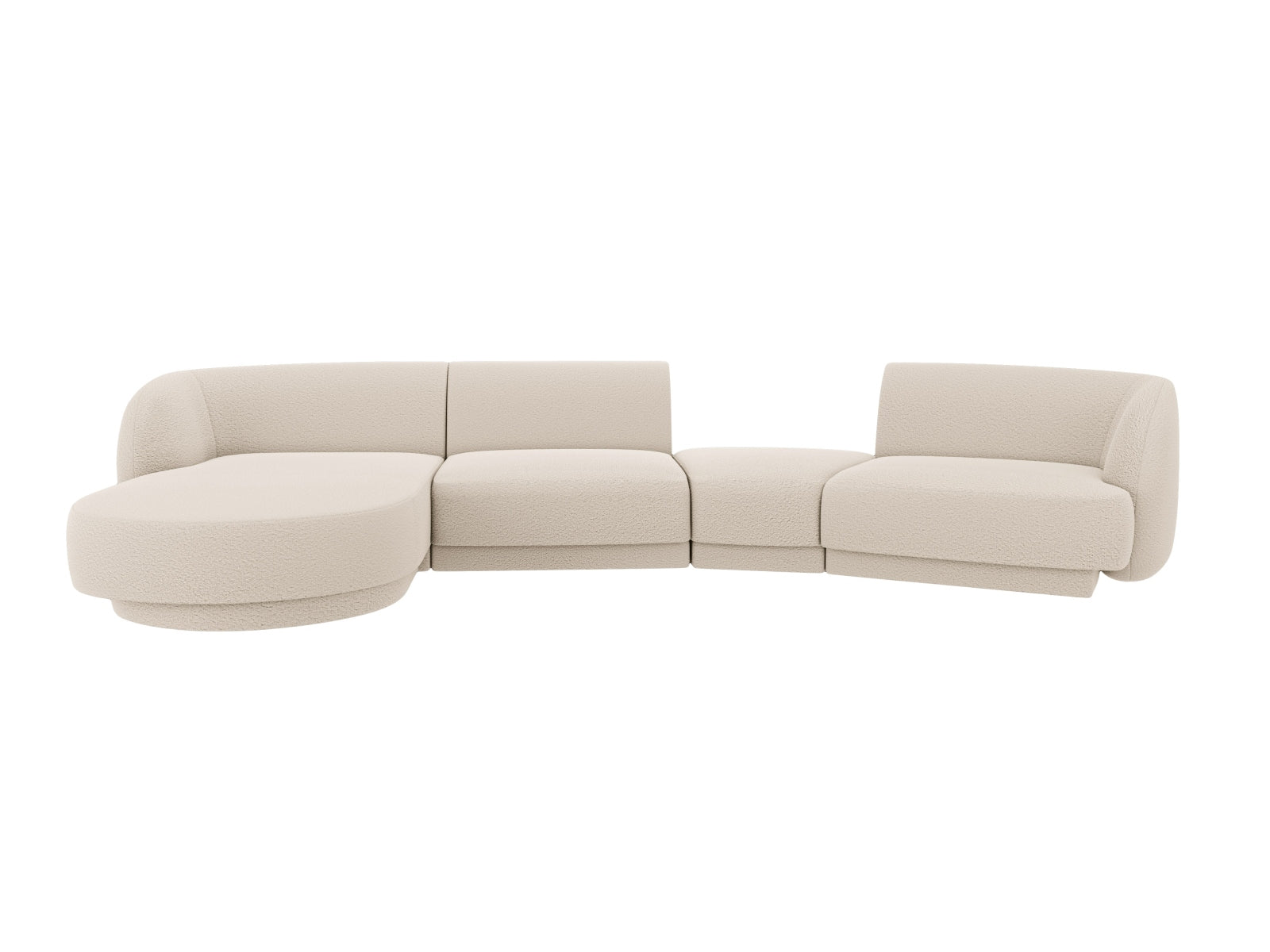 Erleben Sie das vielseitige Miley Modulare Sofa links 4 Sitzer von Micadoni – ideal für Komfort und individuelles Wohndesign in Ihrem Zuhause.