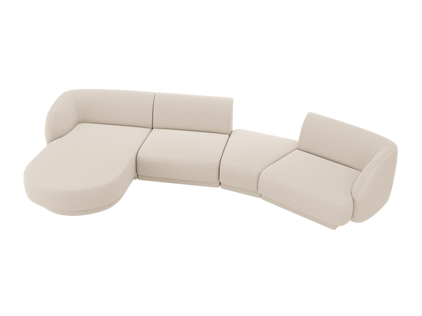 Entdecken Sie das elegante Miley Modulare Sofa links 4 Sitzer von Micadoni – perfekt für stilvolle Wohnräume und entspannte Stunden.