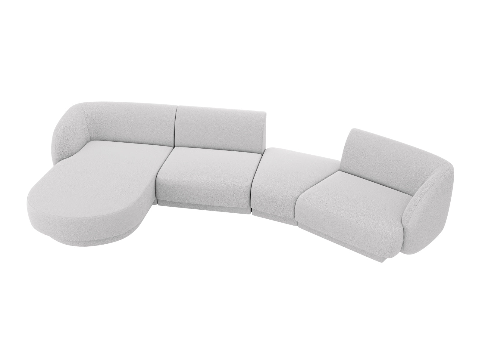 Entdecken Sie das Miley Modulare Sofa links 4 Sitzer von Micadoni – ein stilvolles, anpassbares Sofa, das Komfort und Eleganz in Ihr Wohnzimmer bringt.