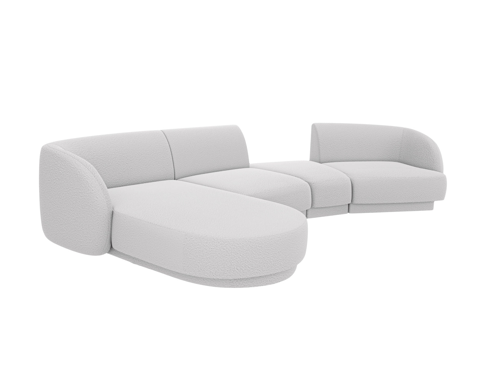 Erleben Sie das Miley Modulare Sofa links 4 Sitzer von Micadoni – ein elegantes, flexibles Möbelstück, das höchsten Komfort und Stil vereint.