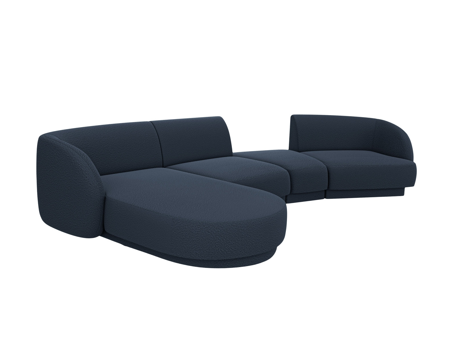 Erleben Sie das Miley Modulare Sofa links 4 Sitzer von Micadoni – ein elegantes, flexibles Möbelstück, das höchsten Komfort und Stil vereint.