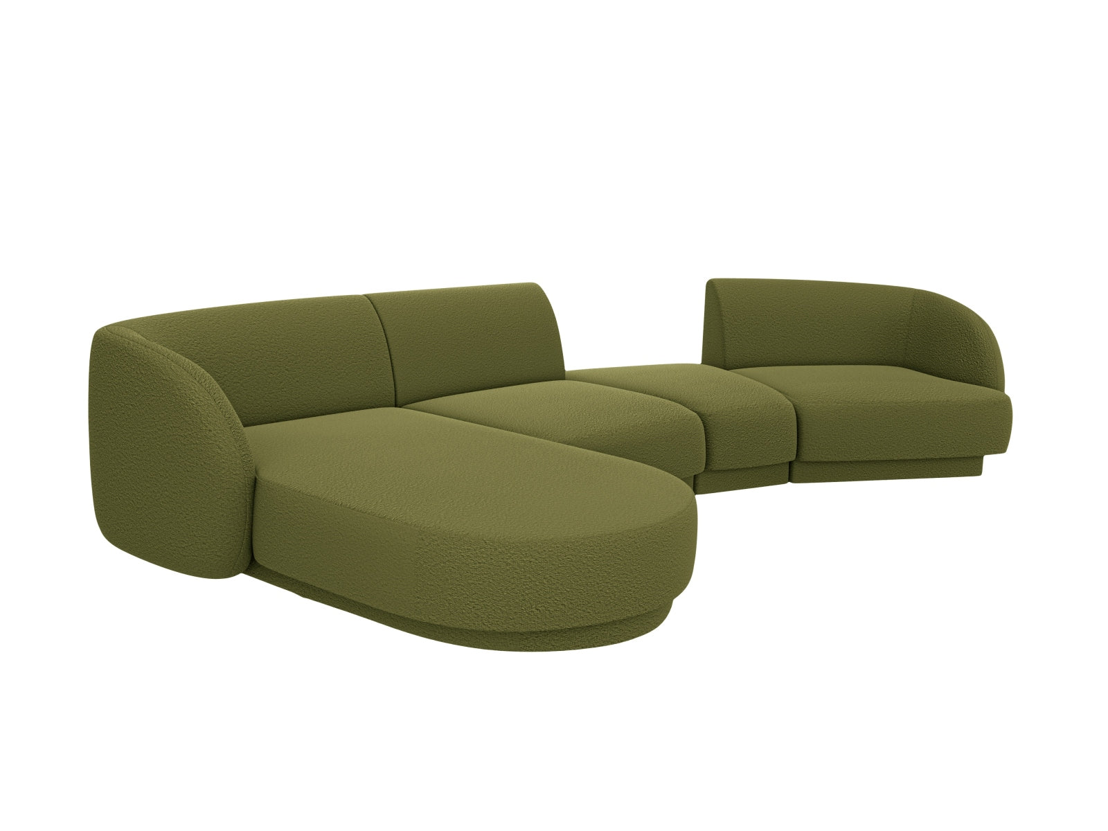 Entdecken Sie das Miley Modulare Sofa links 4 Sitzer von Micadoni – ein stilvolles, anpassbares Sofa, das Komfort und Eleganz in Ihr Wohnzimmer bringt.